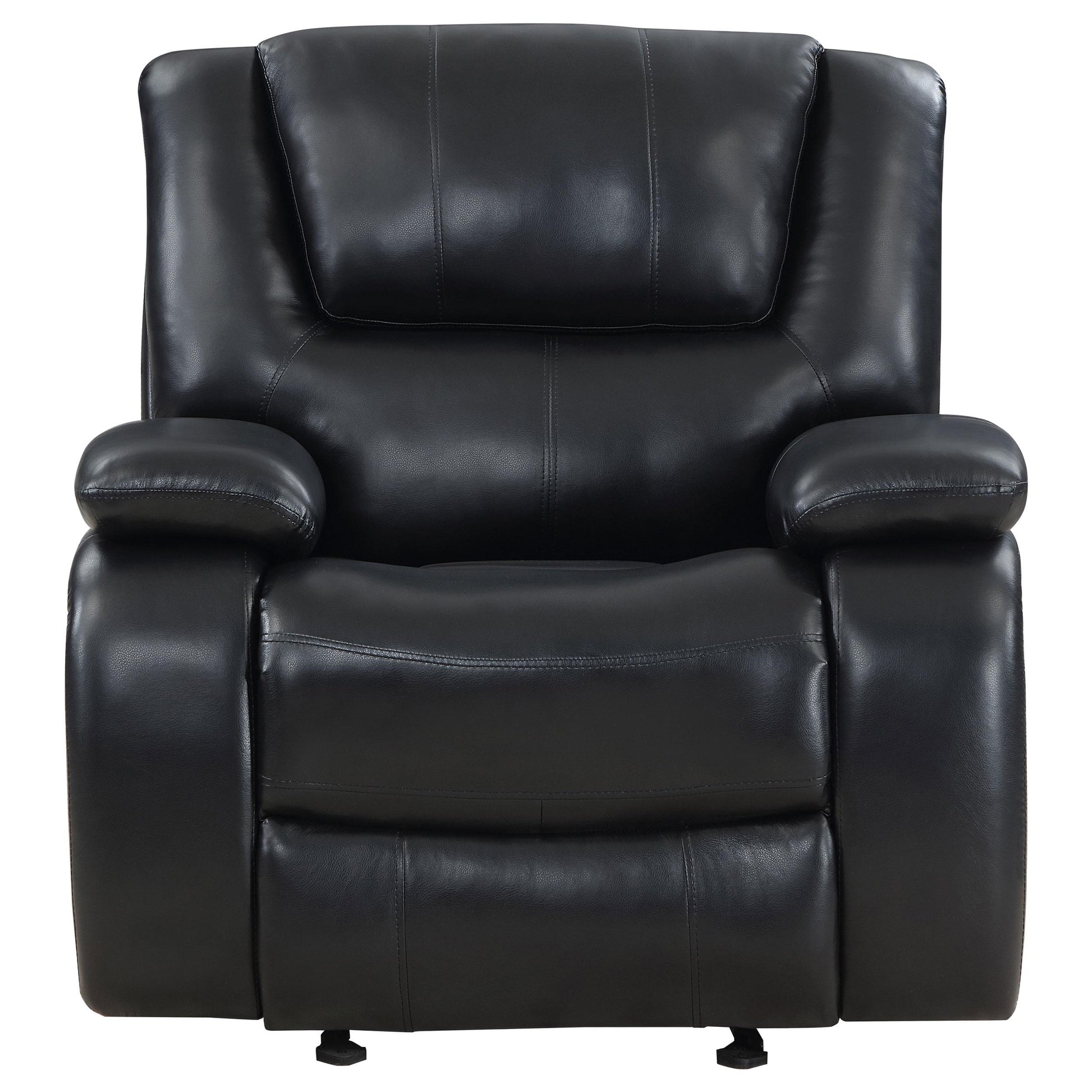  Coaster Furniture Camila 610246 Upholstered Glider Recliner Chair - Black IMAGE 5