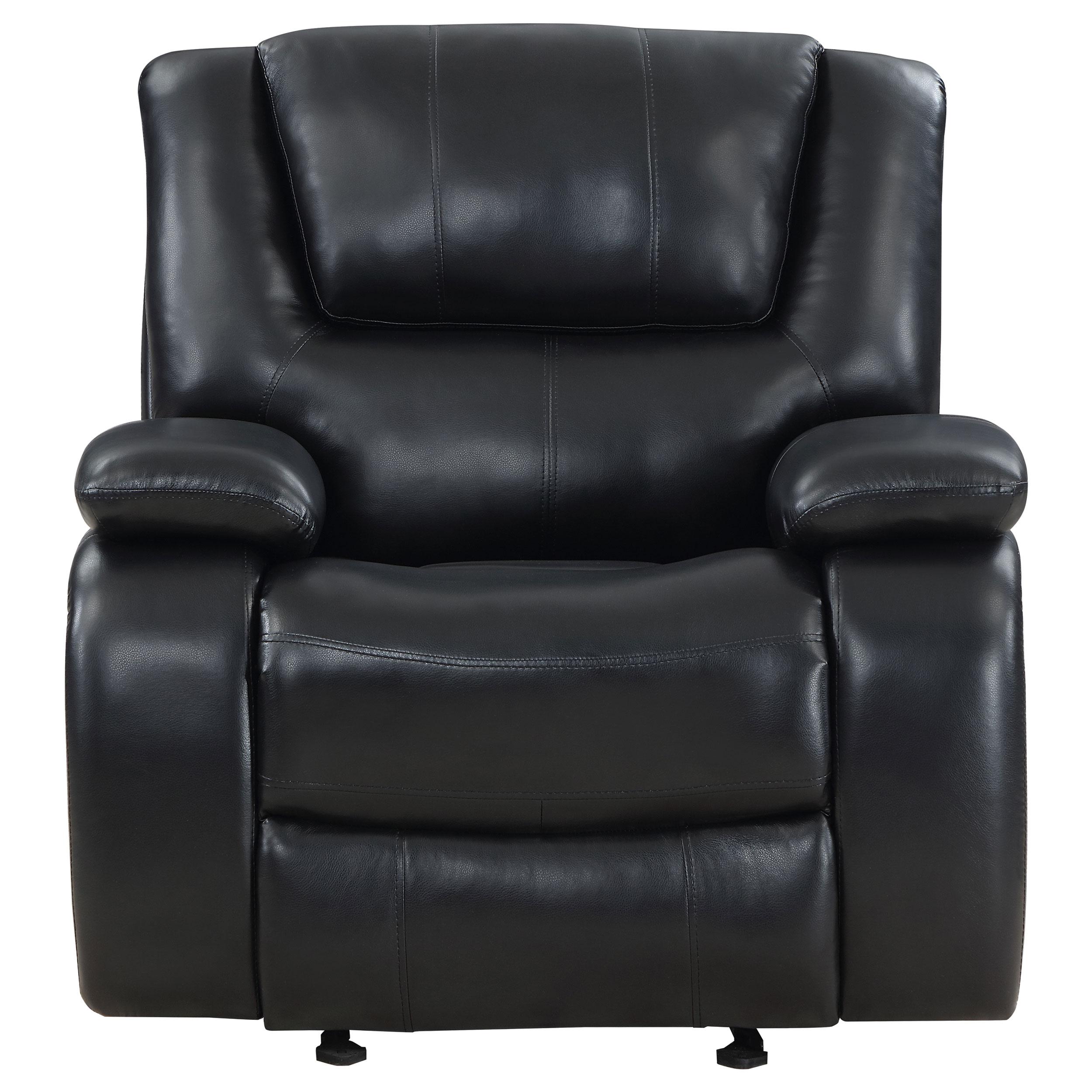  Coaster Furniture Camila 610246 Upholstered Glider Recliner Chair - Black IMAGE 5