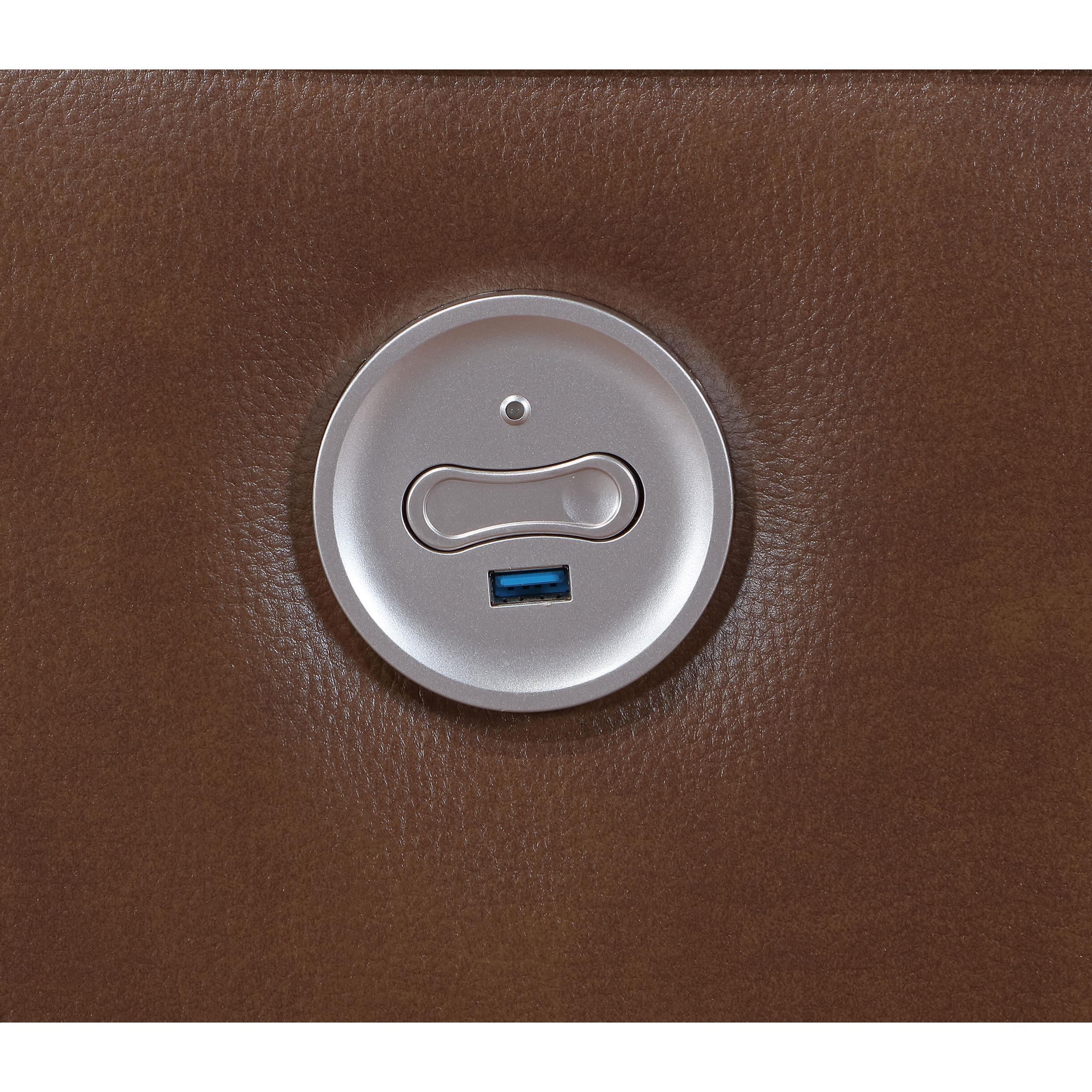  Coaster Furniture Greenfield 610266P Upholstered Power Recliner Chair - Saddle Brown IMAGE 10