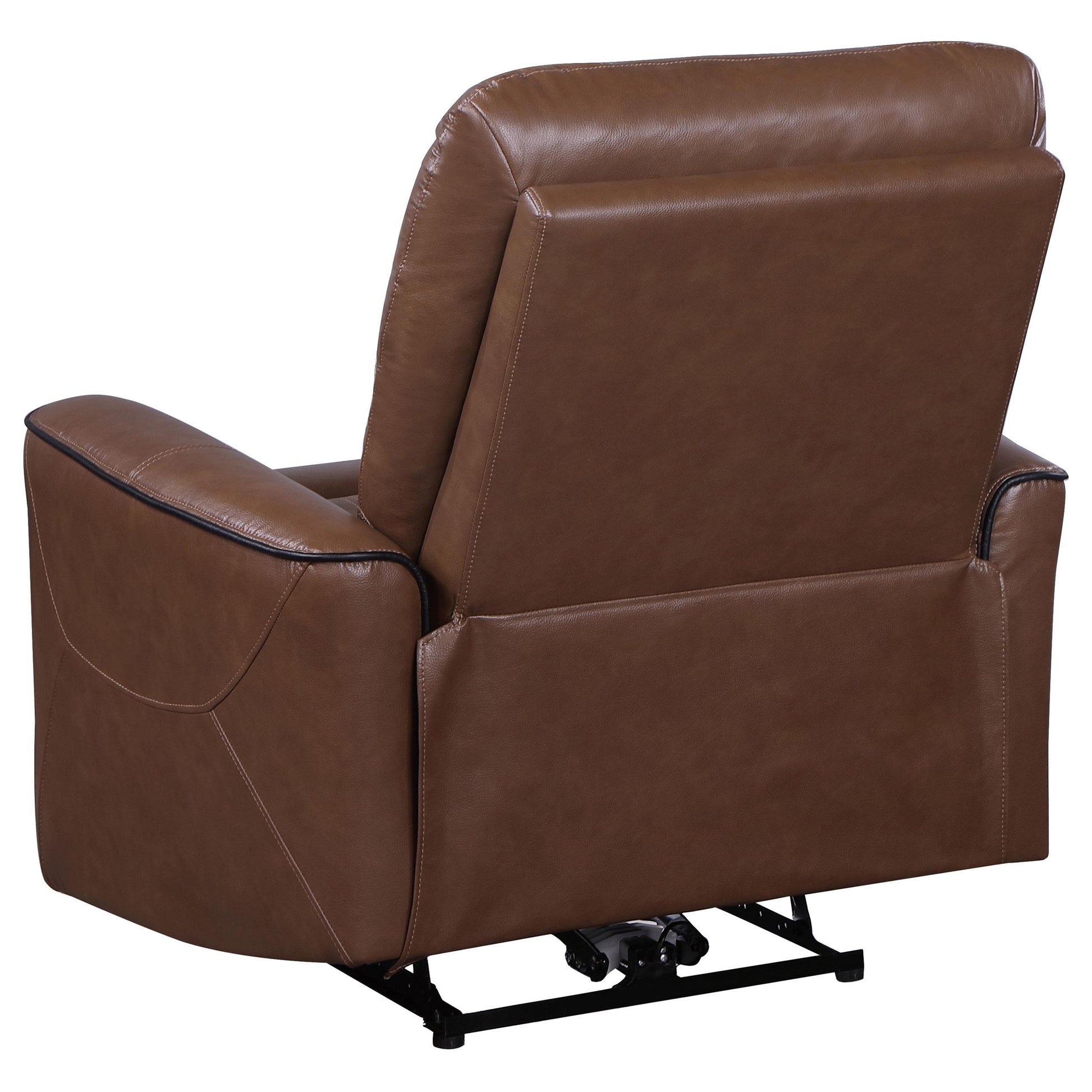  Coaster Furniture Greenfield 610266P Upholstered Power Recliner Chair - Saddle Brown IMAGE 4