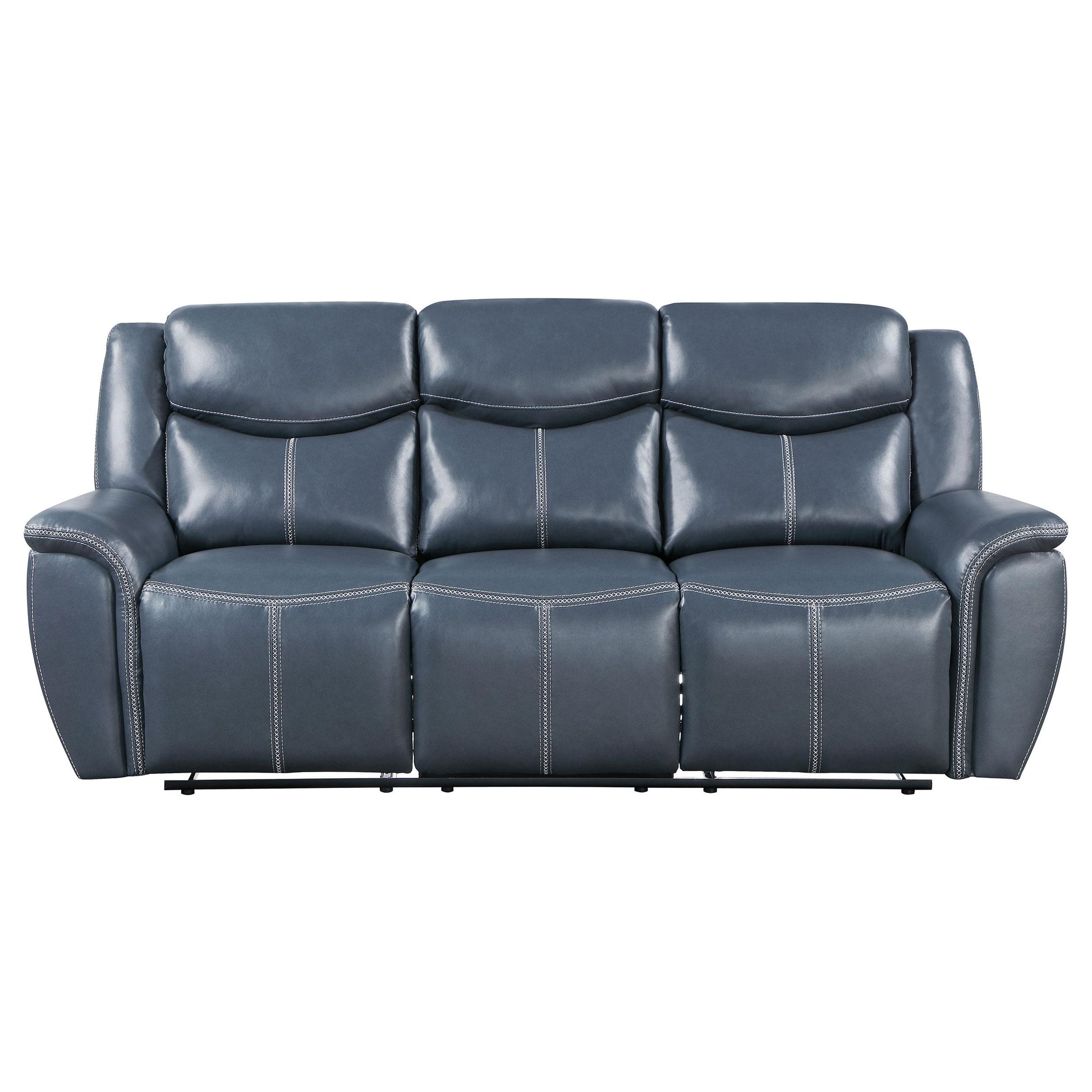  Coaster Furniture Sloane 610271 Upholstered Padded Arm Reclining Sofa - Blue IMAGE 4