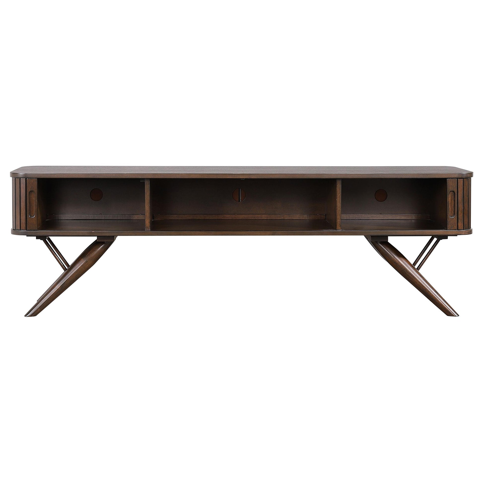  Coaster Furniture Valna 701713 Wood 71" TV Stand with Sliding Doors - Walnut IMAGE 5