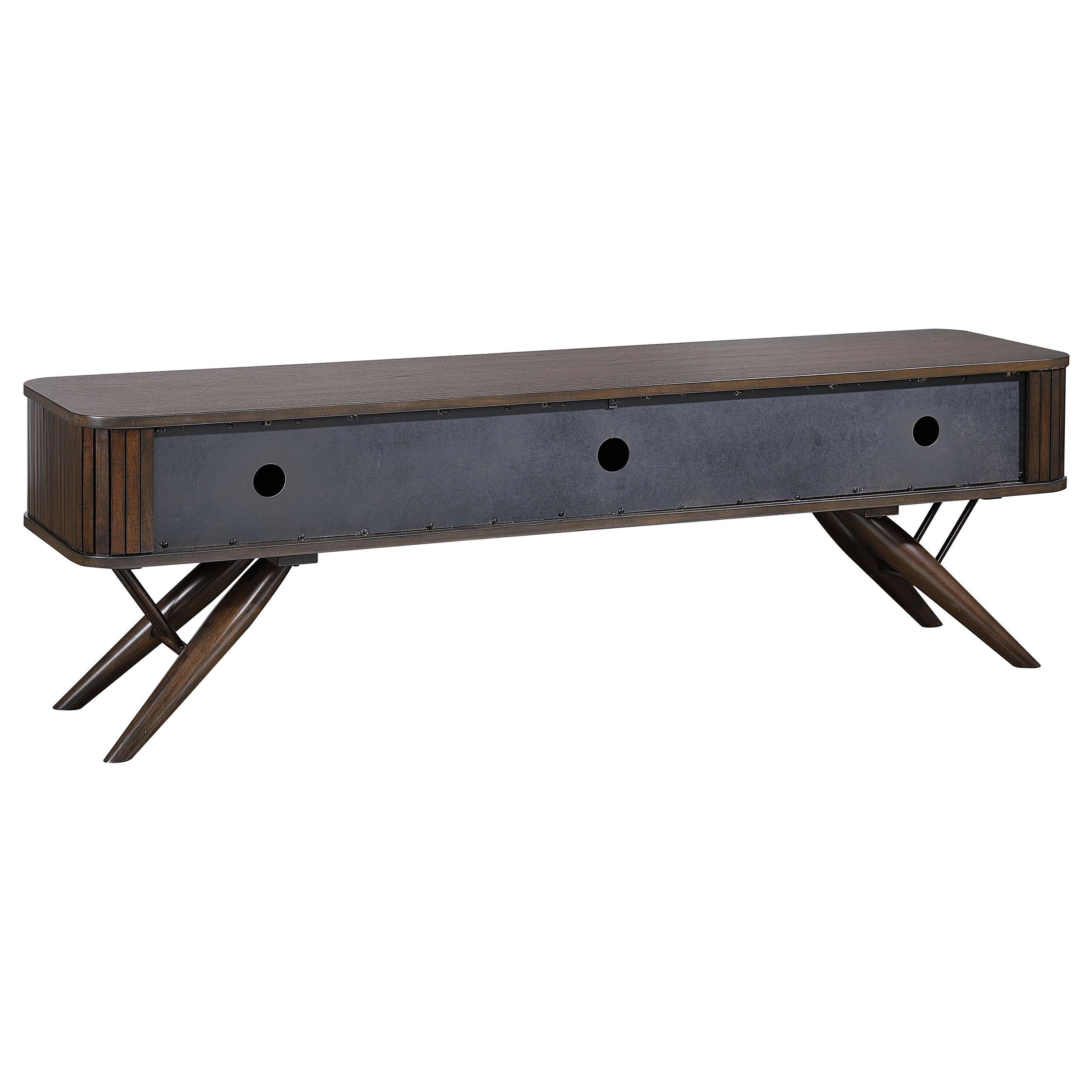  Coaster Furniture Valna 701713 Wood 71" TV Stand with Sliding Doors - Walnut IMAGE 6