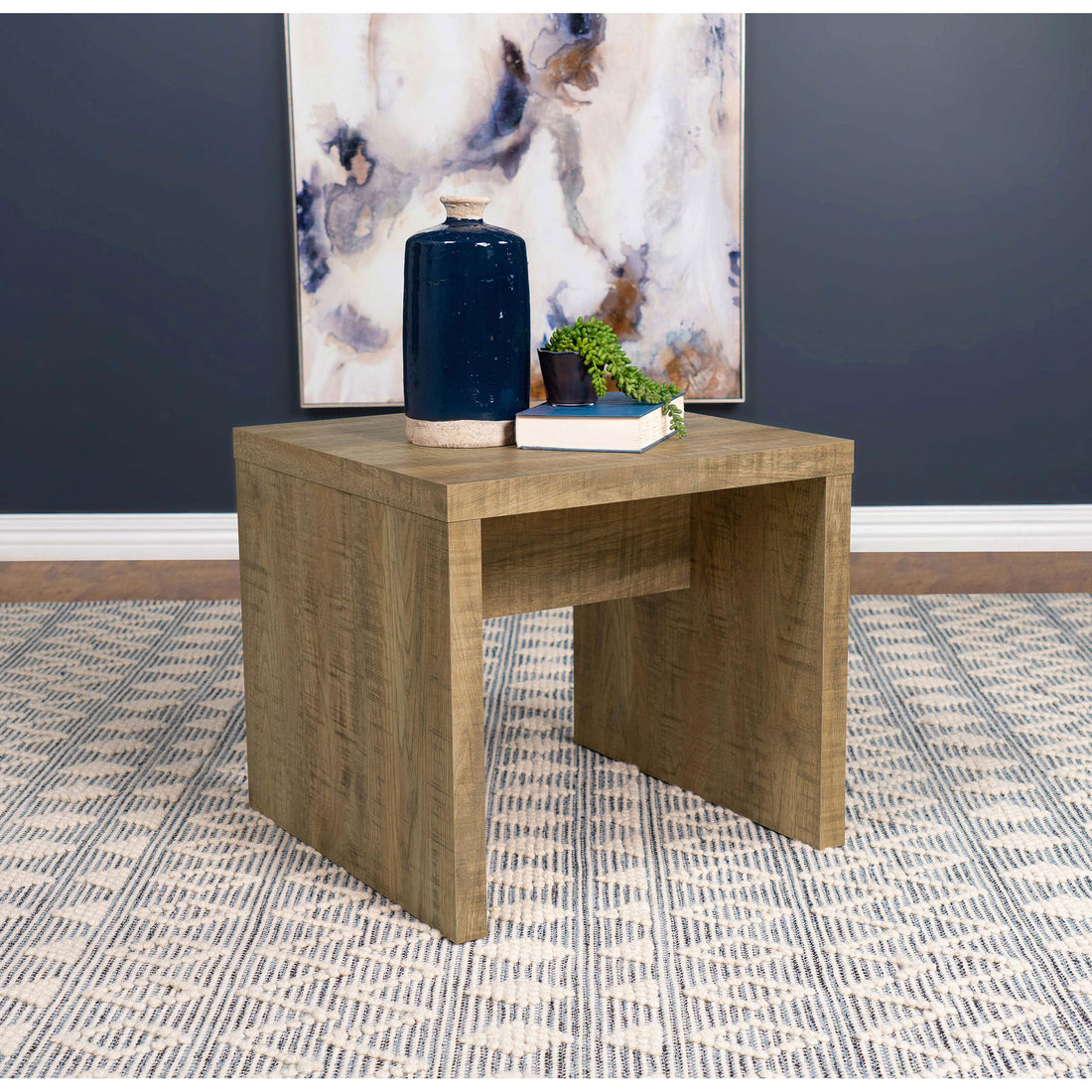  Coaster Furniture Lynette 704127 Square Engineered Wood End Table - Mango IMAGE 1