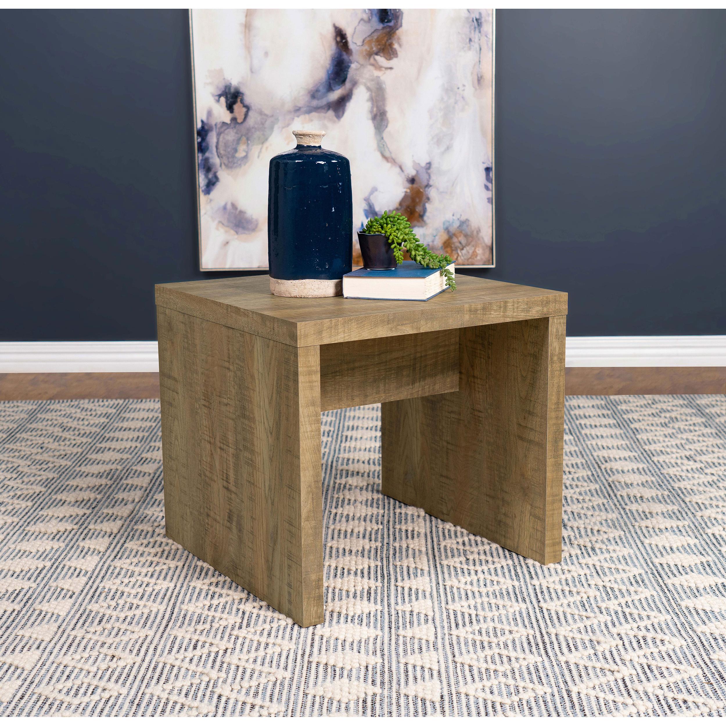  Coaster Furniture Lynette 704127 Square Engineered Wood End Table - Mango IMAGE 2