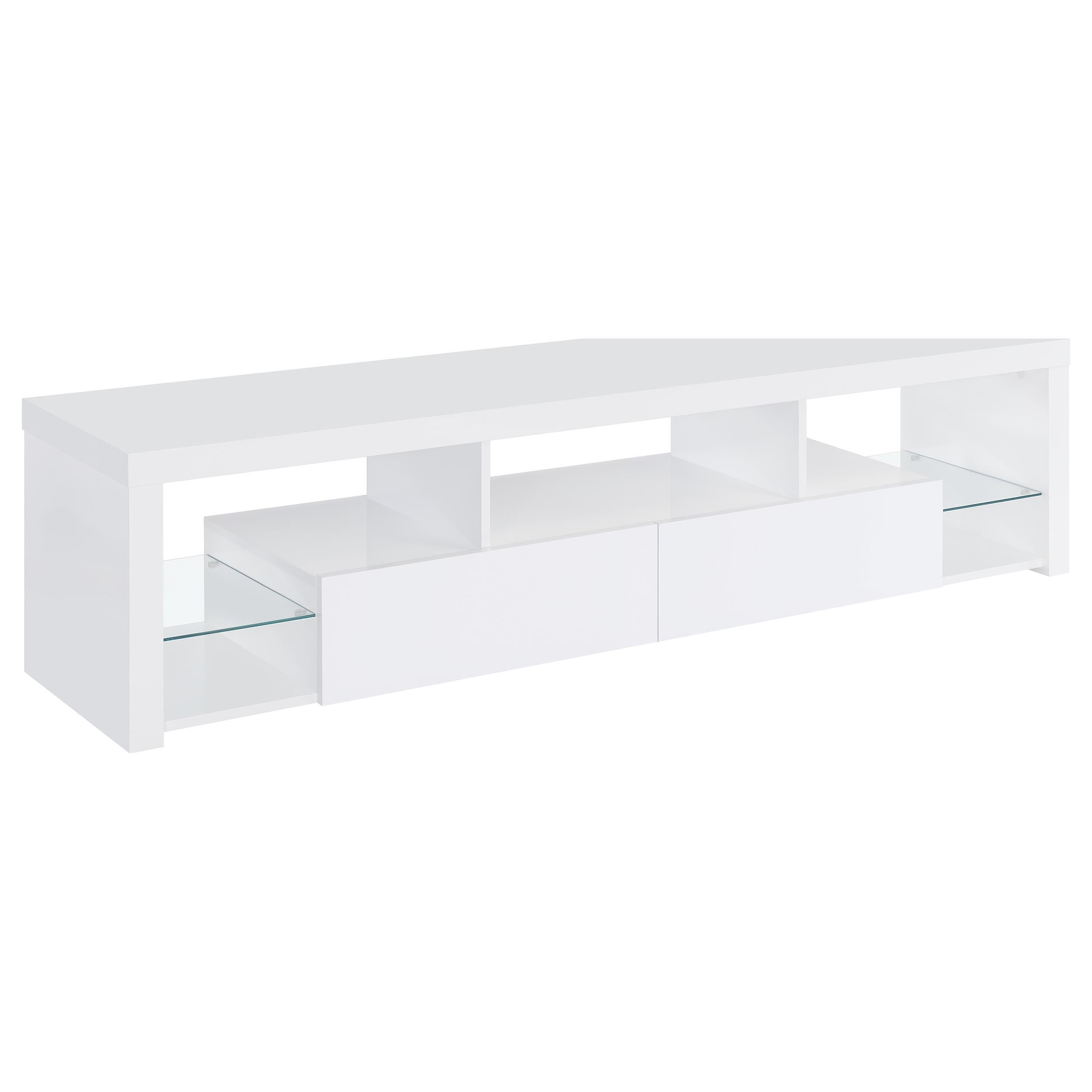  Coaster Furniture Jude 704251-SET 3-Piece Entertainment Center with 71" TV Stand - White High Gloss IMAGE 2