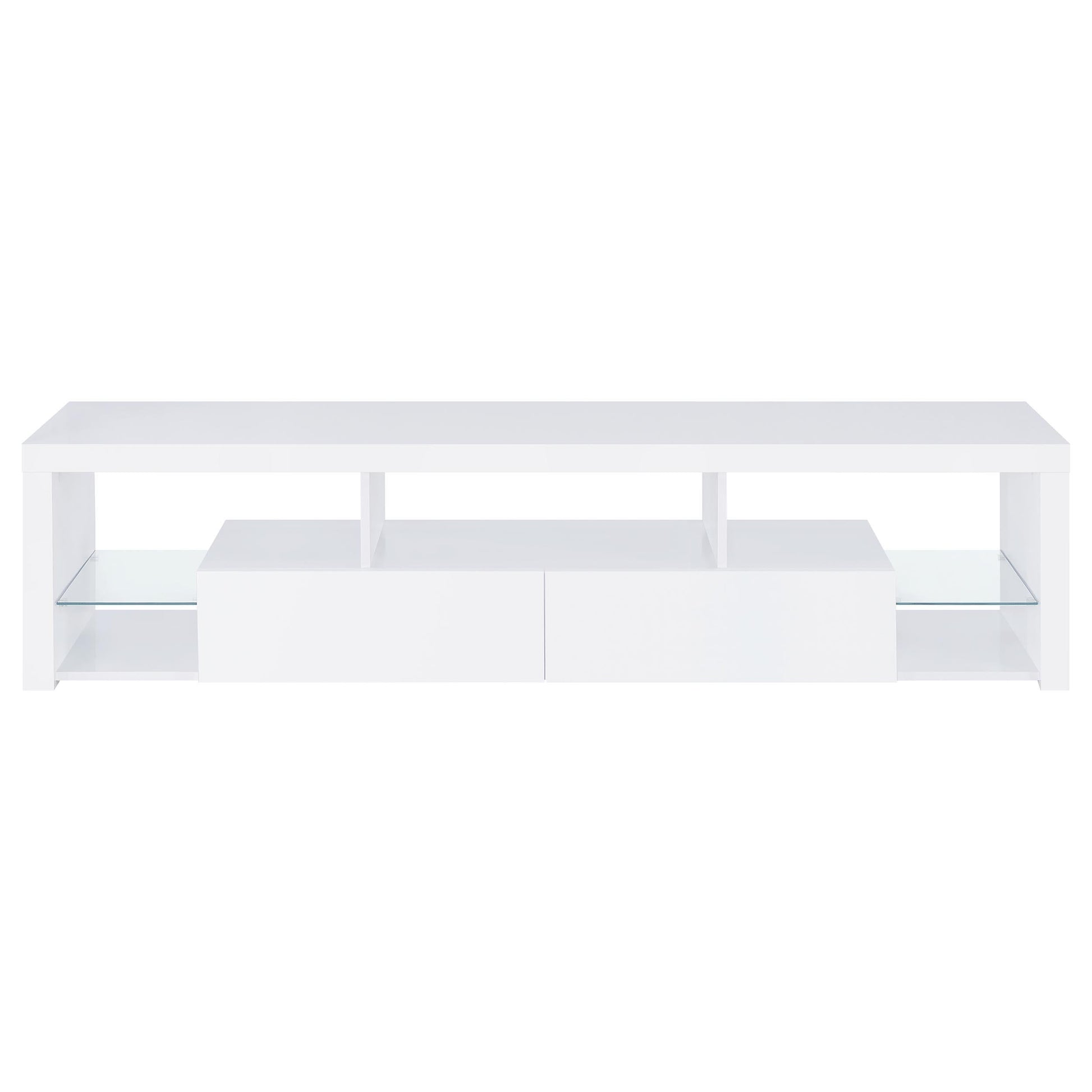  Coaster Furniture Jude 704251-SET 3-Piece Entertainment Center with 71" TV Stand - White High Gloss IMAGE 4