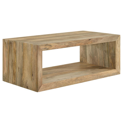  Coaster Furniture Benton 704838 Rectangular Solid Wood Coffee Table - Natural IMAGE 1