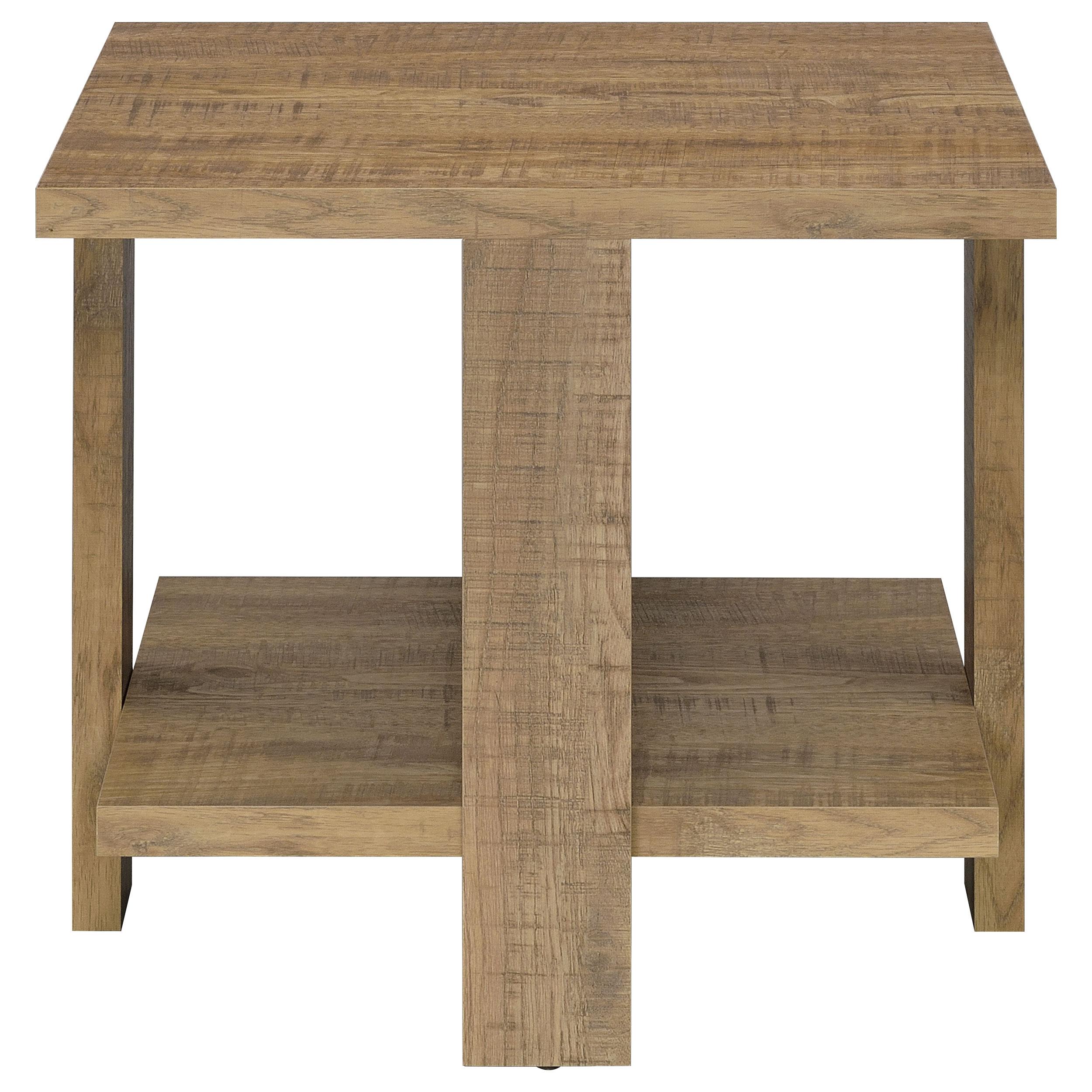 Coaster Furniture Dawn 707717 Square Engineered Wood End Table - Mango Brown IMAGE 3