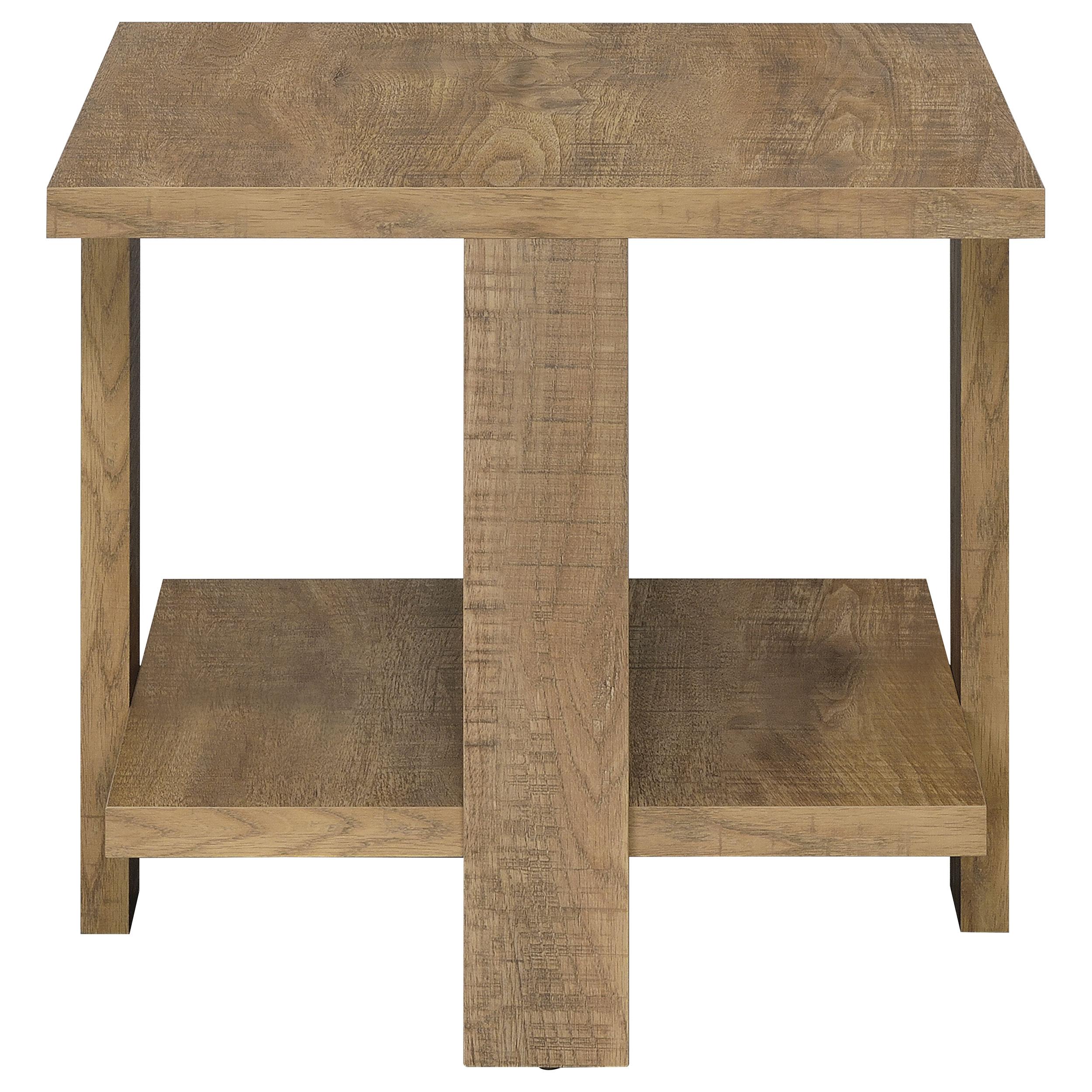  Coaster Furniture Dawn 707717 Square Engineered Wood End Table - Mango Brown IMAGE 4