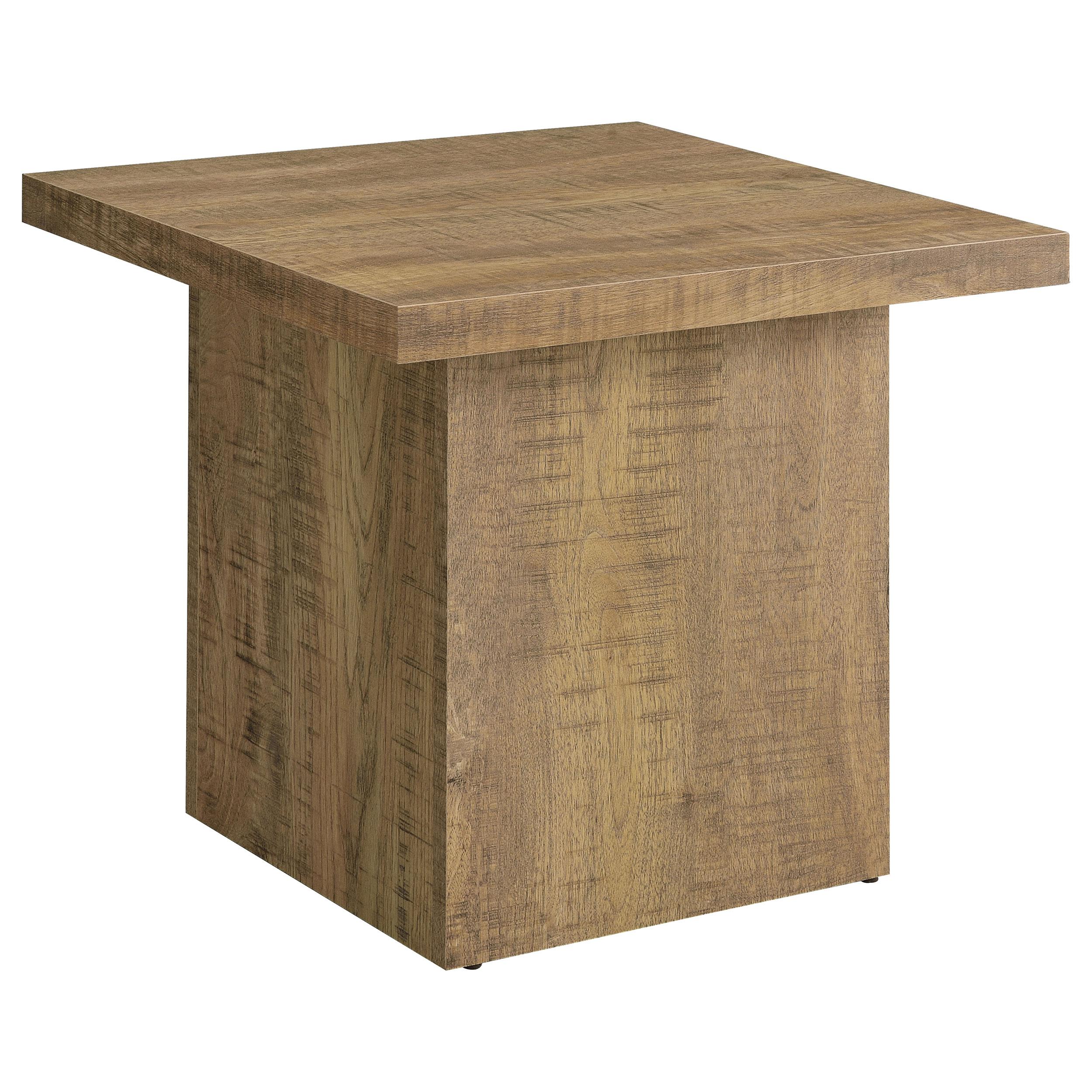  Coaster Furniture Devar 708067 Square Engineered Wood End Table - Mango Brown IMAGE 1