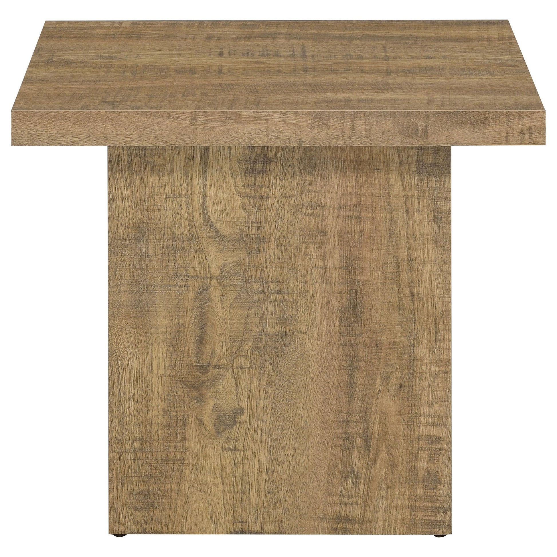  Coaster Furniture Devar 708067 Square Engineered Wood End Table - Mango Brown IMAGE 3