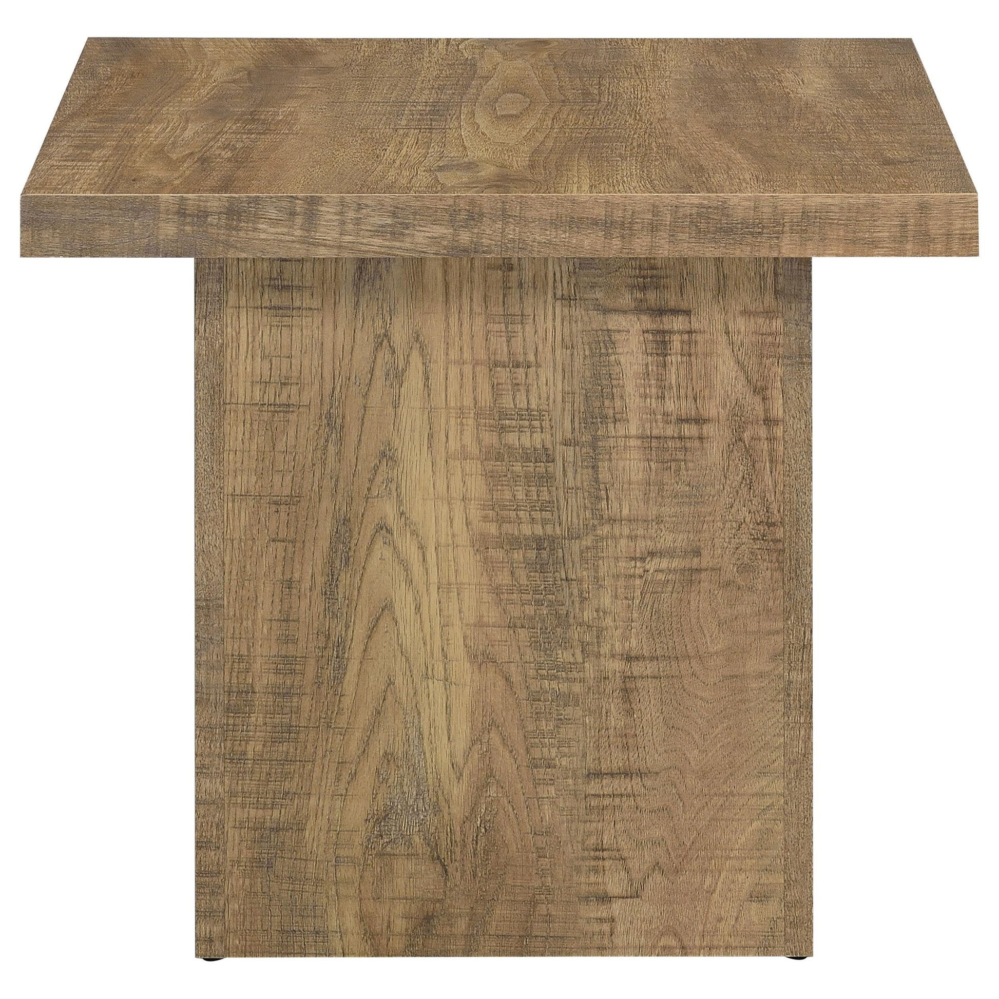  Coaster Furniture Devar 708067 Square Engineered Wood End Table - Mango Brown IMAGE 4
