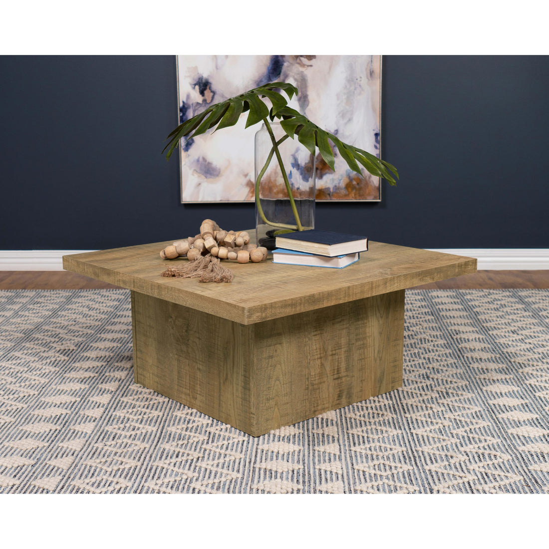  Coaster Furniture Devar 708068 Square Engineered Wood Coffee Table - Mango Brown IMAGE 1