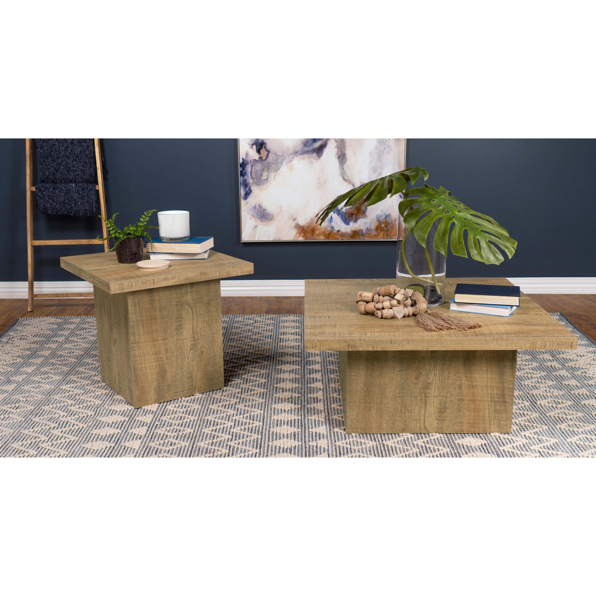  Coaster Furniture Devar 708068 Square Engineered Wood Coffee Table - Mango Brown IMAGE 4