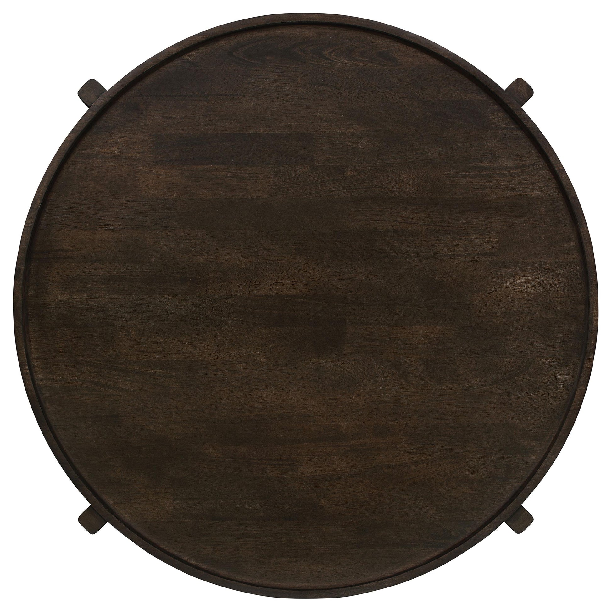  Coaster Furniture Cota 708288 Round Solid Wood Coffee Table - Dark Brown IMAGE 5