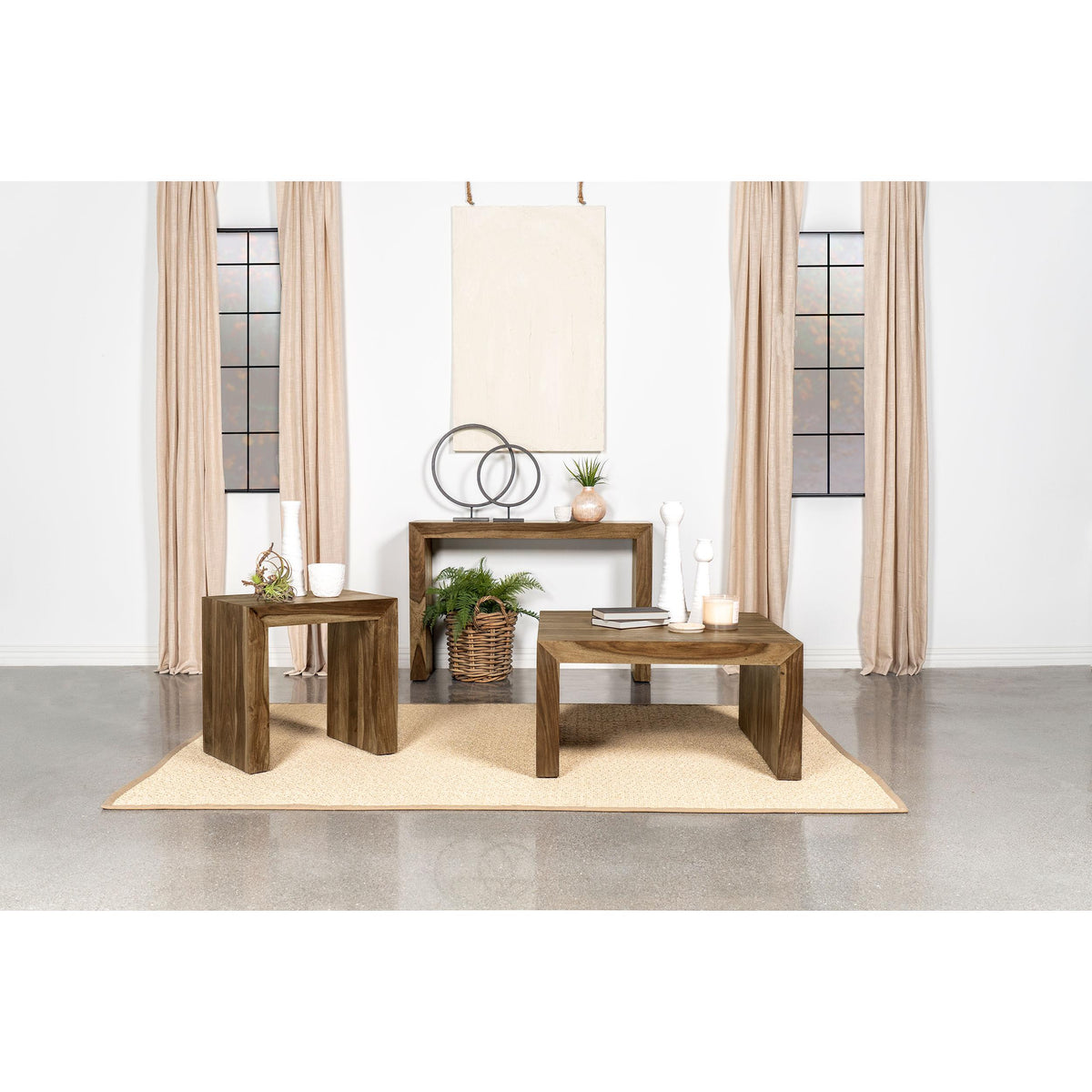  Coaster Furniture Odilia 708419 Rectangular Solid Wood Entryway Console Table - Auburn IMAGE 6