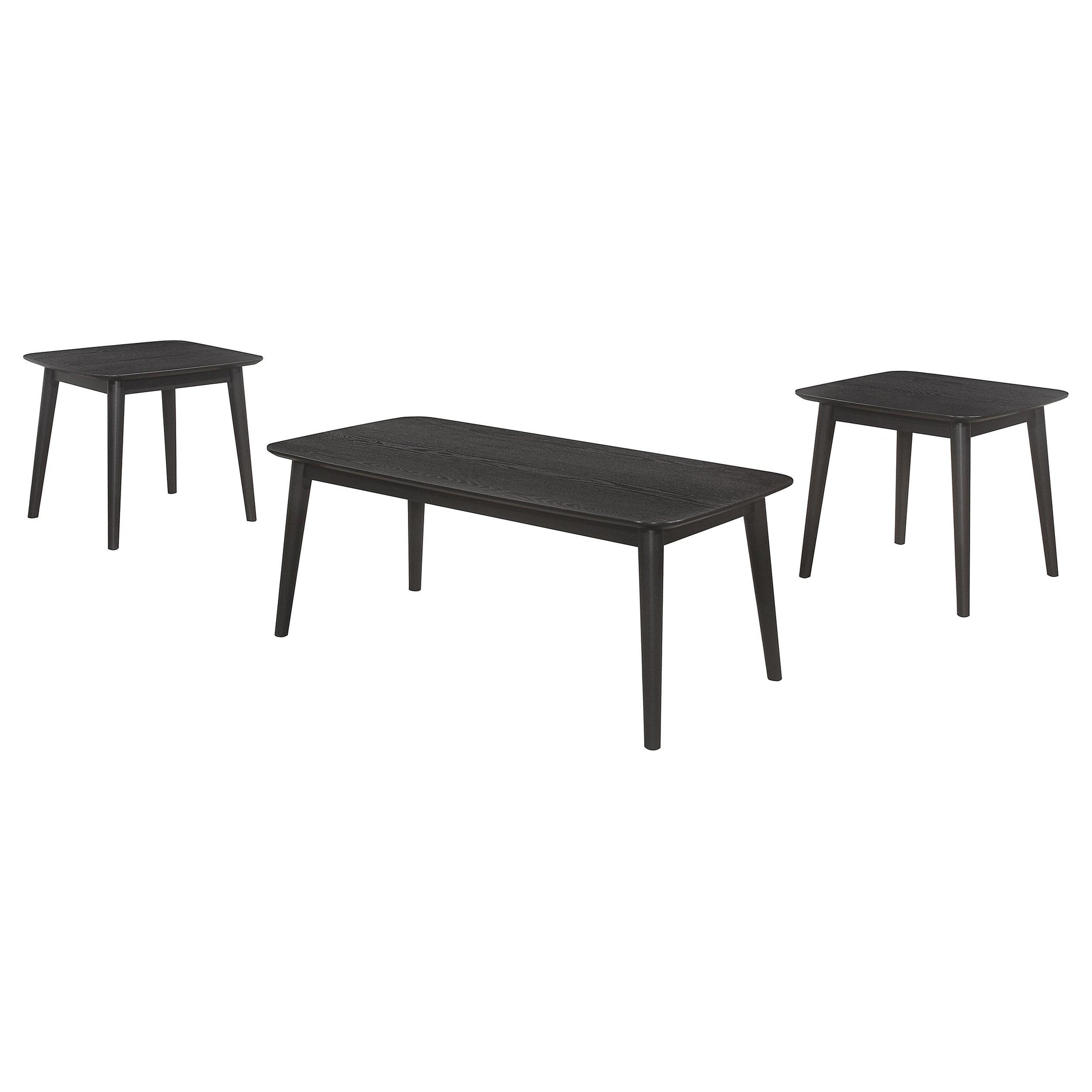  Coaster Furniture Radley 708490 3-piece Rectangular Coffee Table Set - Black IMAGE 1