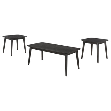  Coaster Furniture Radley 708490 3-piece Rectangular Coffee Table Set - Black IMAGE 1