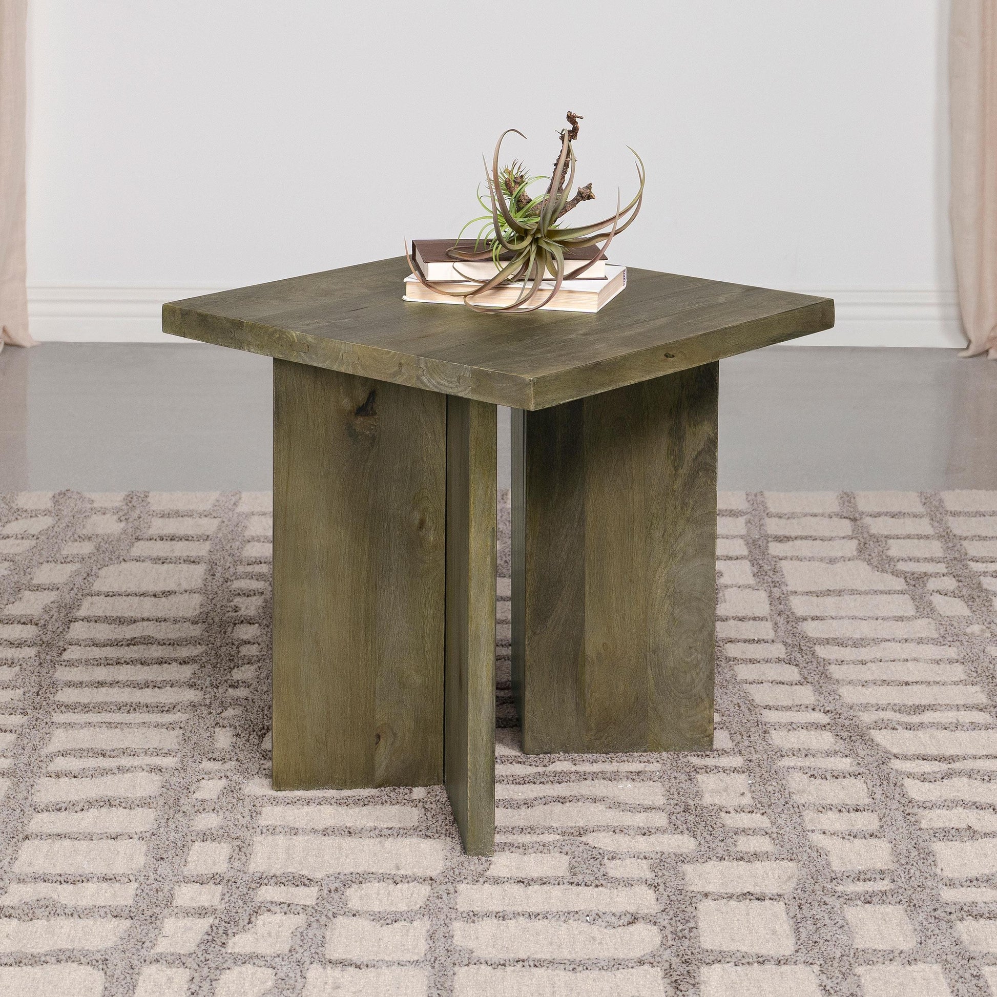  Coaster Furniture Andando 708497 Square Solid Wood End Table - Mango Brown IMAGE 4
