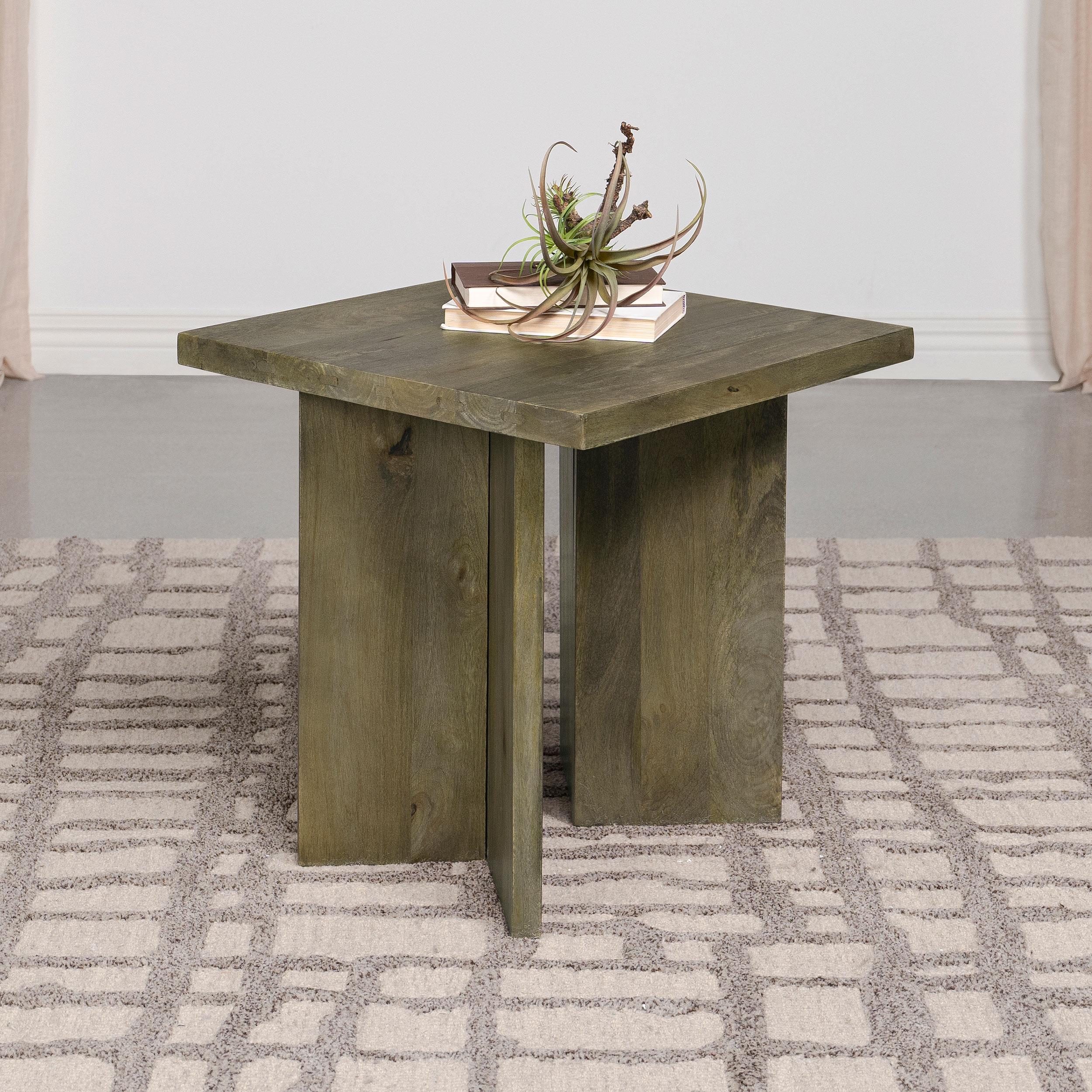  Coaster Furniture Andando 708497 Square Solid Wood End Table - Mango Brown IMAGE 4