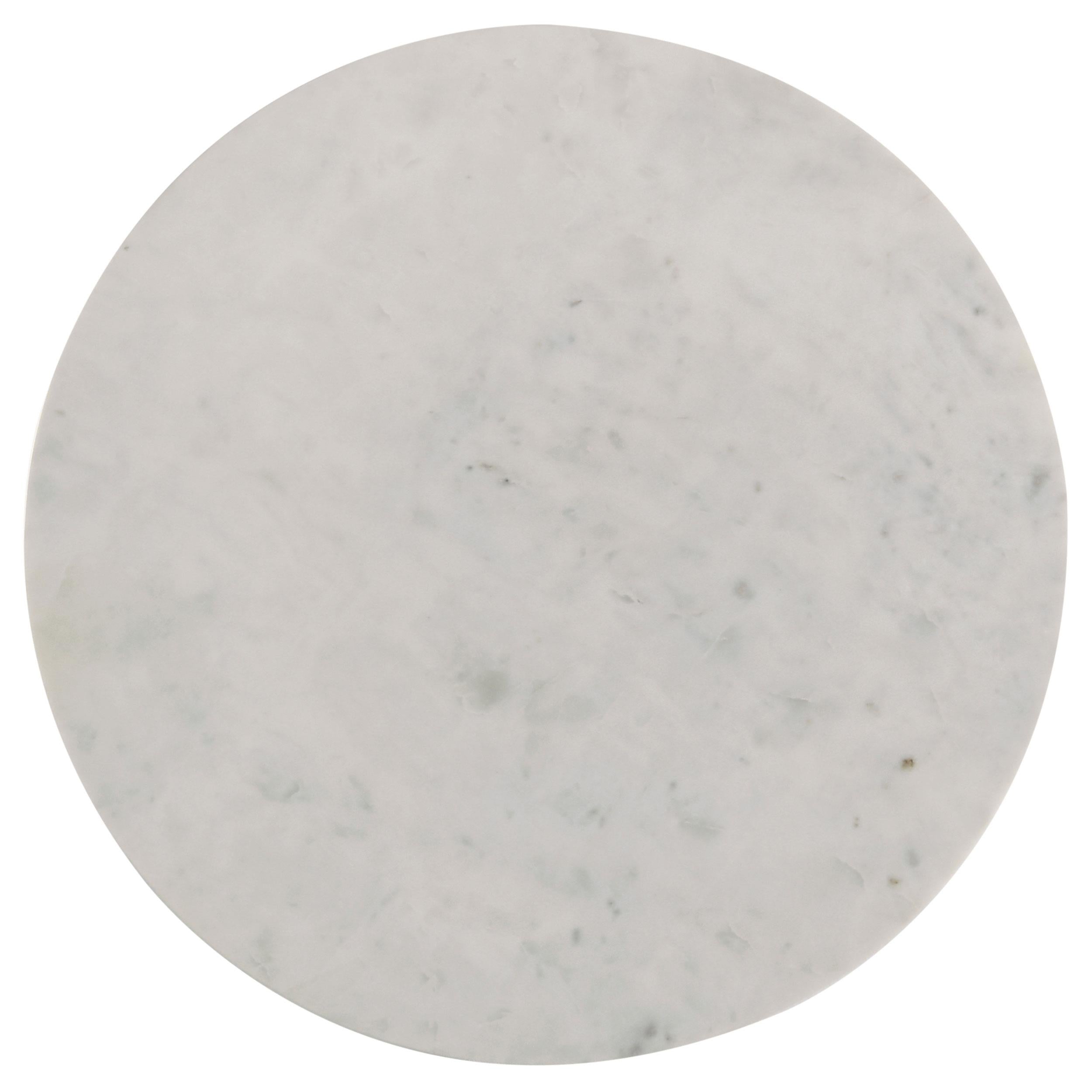  Coaster Furniture Astoria 709667 Round Genuine Marble Side End Table - White IMAGE 4