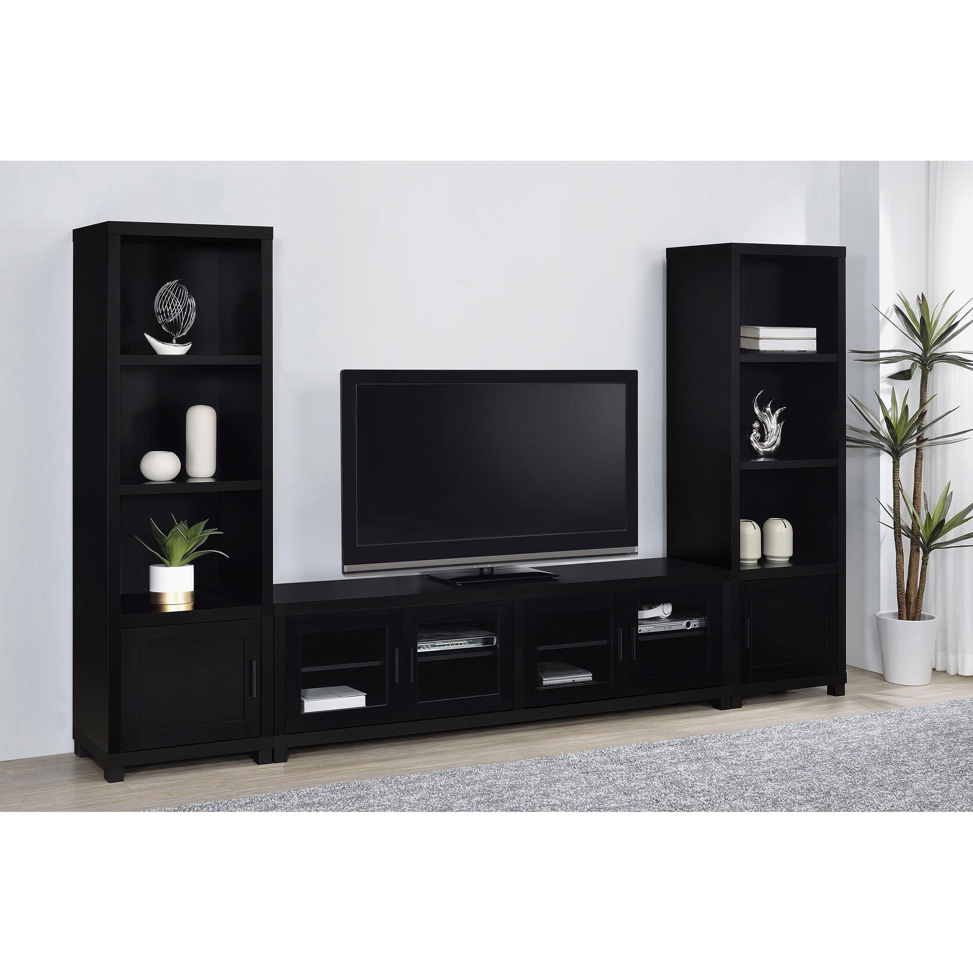 Coaster Furniture Jupiter 736303 4-door Engineered Wood 79-inch TV Stand - Black IMAGE 9
