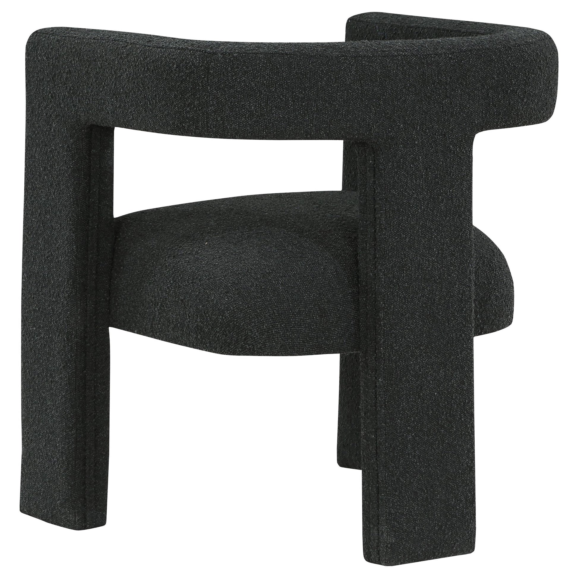  Coaster Furniture Petra 902882 Boucle Upholstered Accent Side Chair - Black IMAGE 5