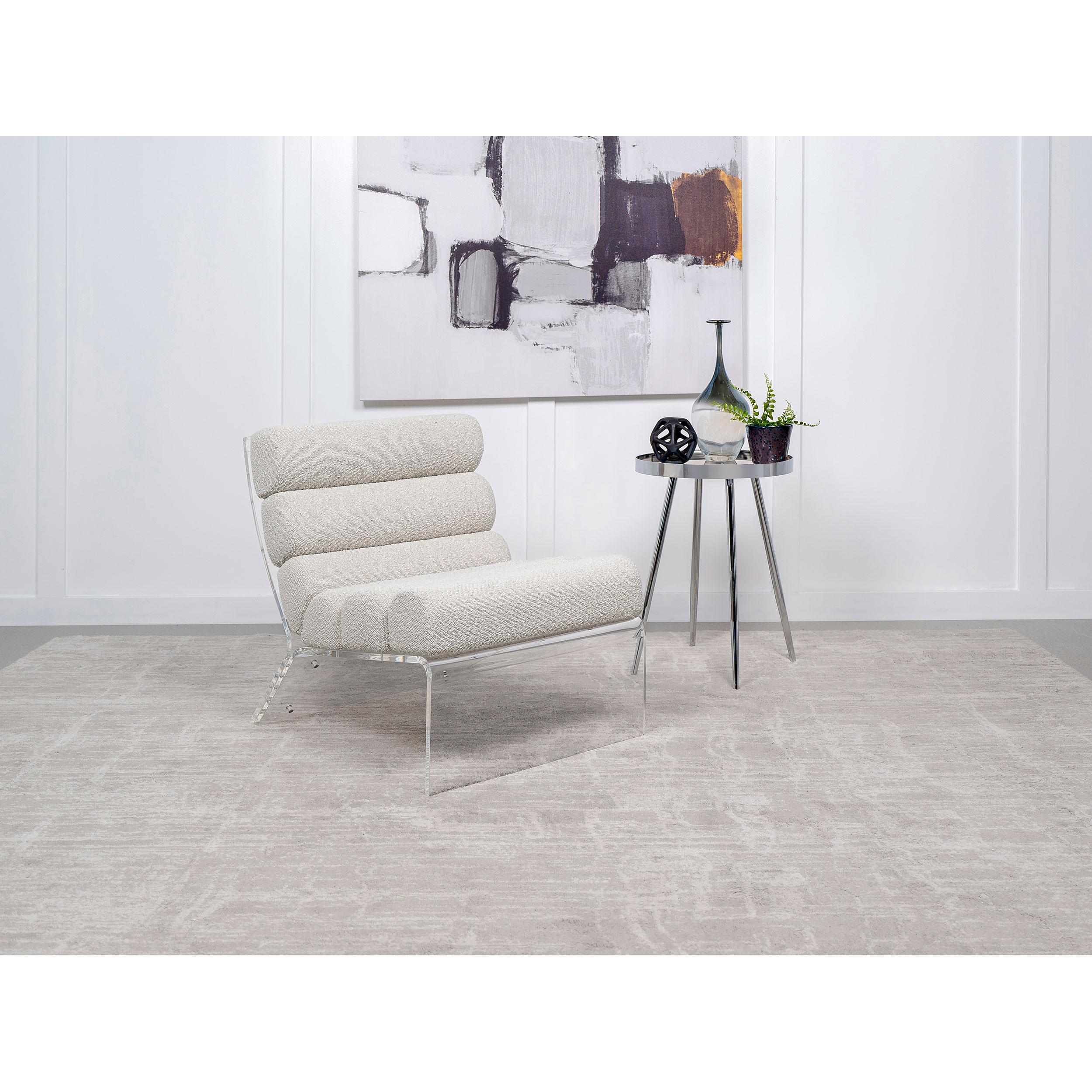  Coaster Furniture Serreta 903161 Boucle Upholstered Armless Acrylic Chair - Ivory IMAGE 2