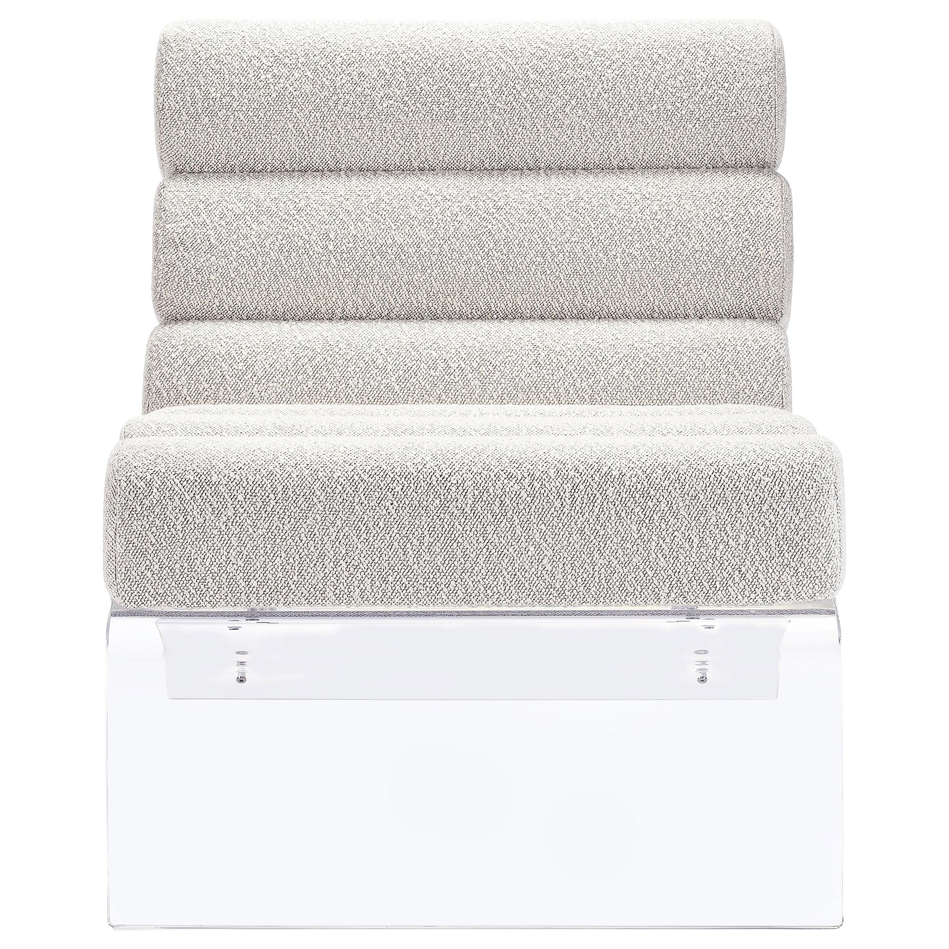  Coaster Furniture Serreta 903161 Boucle Upholstered Armless Acrylic Chair - Ivory IMAGE 3