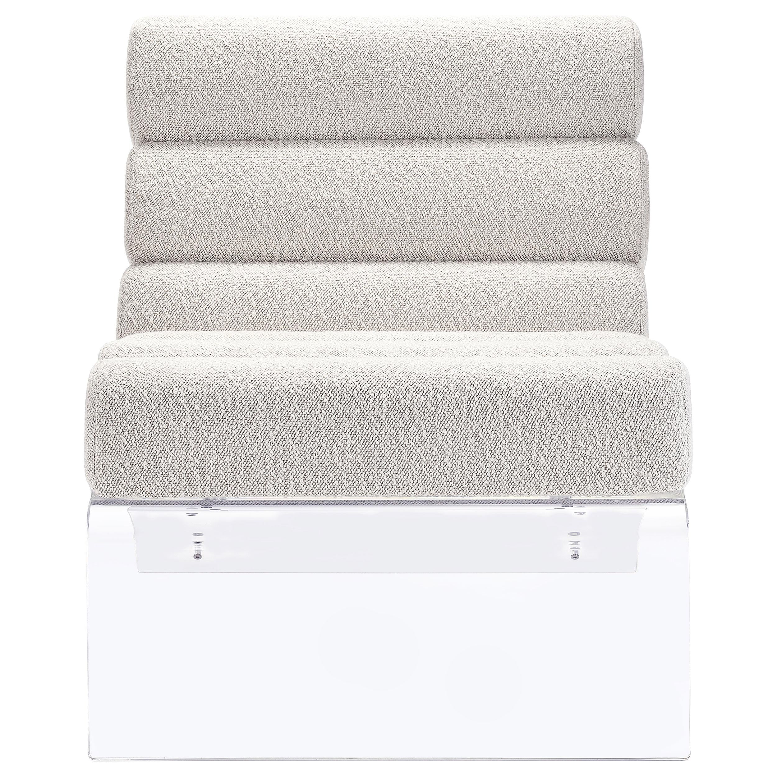  Coaster Furniture Serreta 903161 Boucle Upholstered Armless Acrylic Chair - Ivory IMAGE 3