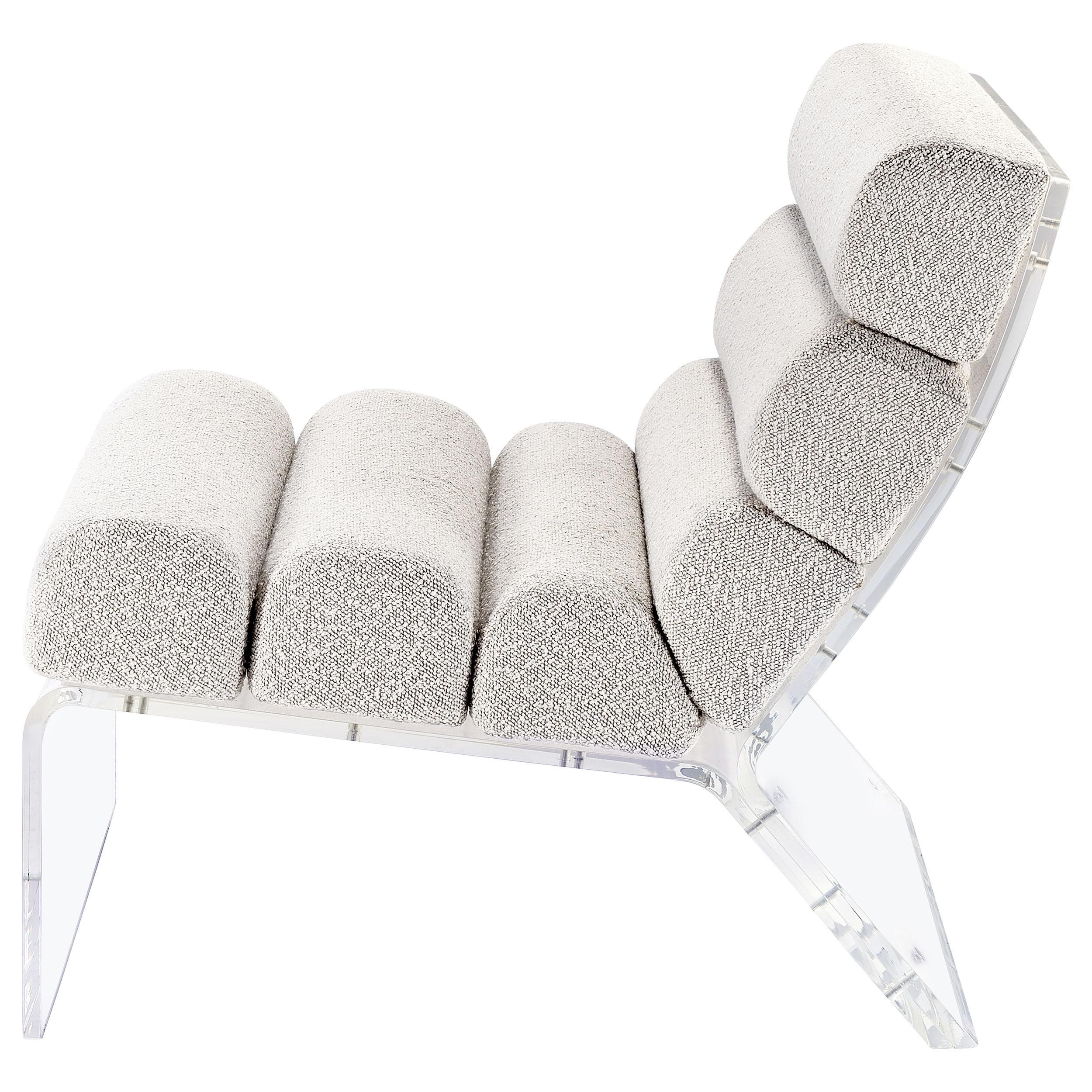  Coaster Furniture Serreta 903161 Boucle Upholstered Armless Acrylic Chair - Ivory IMAGE 5