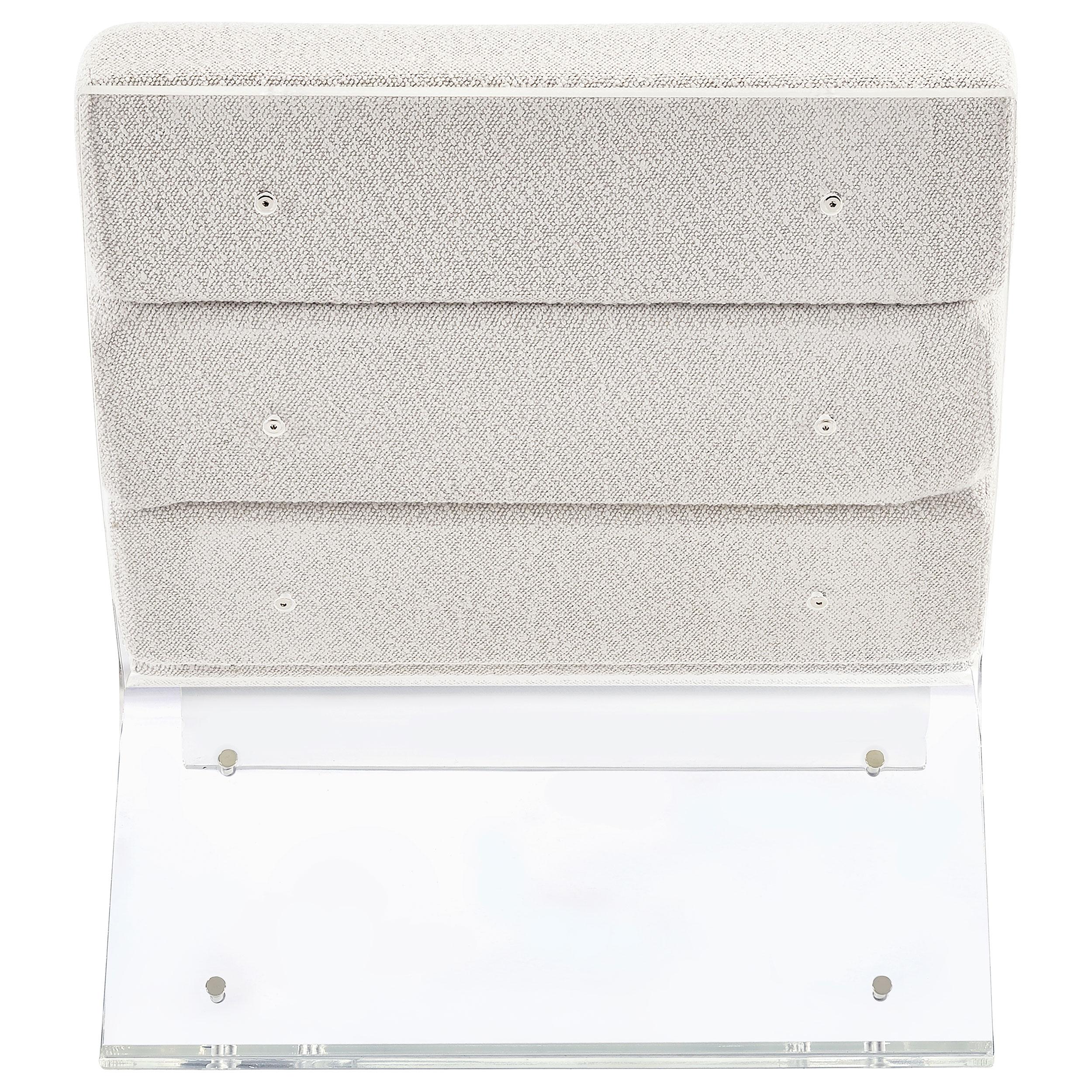  Coaster Furniture Serreta 903161 Boucle Upholstered Armless Acrylic Chair - Ivory IMAGE 7