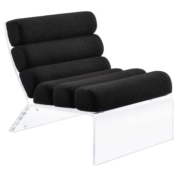  Coaster Furniture Serreta 903162 Boucle Upholstered Armless Acrylic Chair - Black IMAGE 1