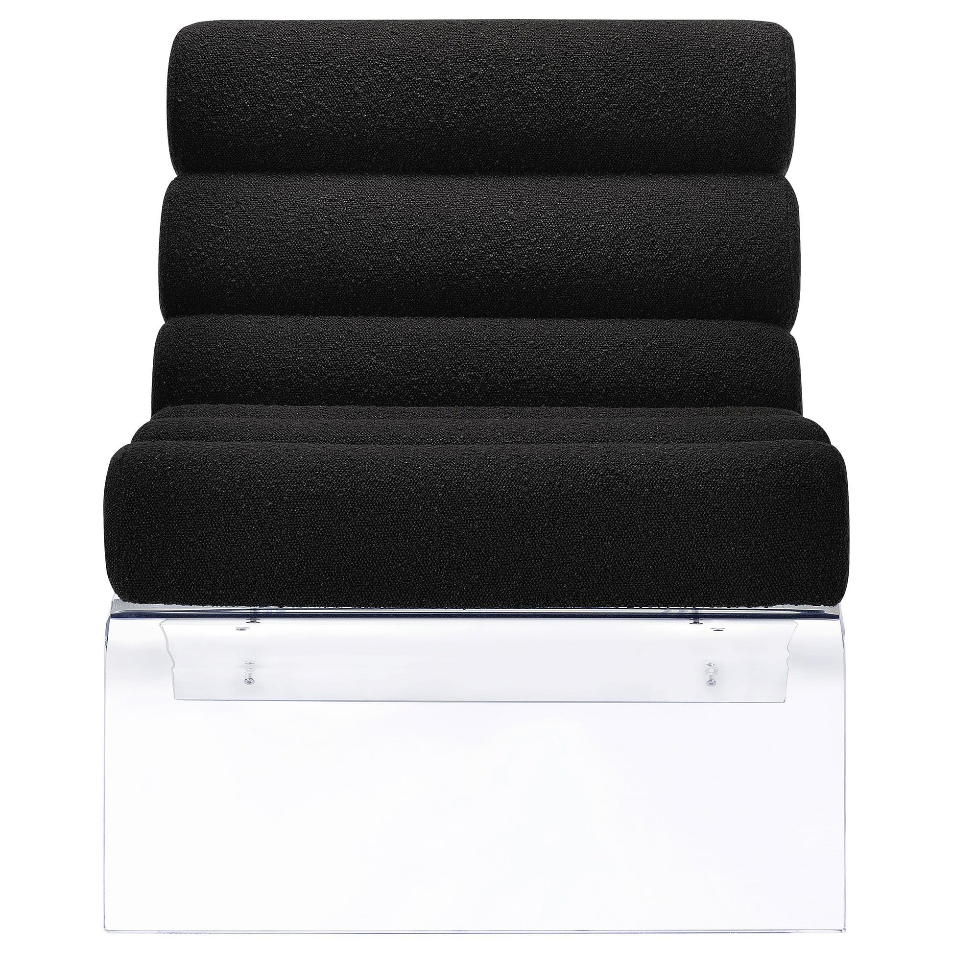  Coaster Furniture Serreta 903162 Boucle Upholstered Armless Acrylic Chair - Black IMAGE 3
