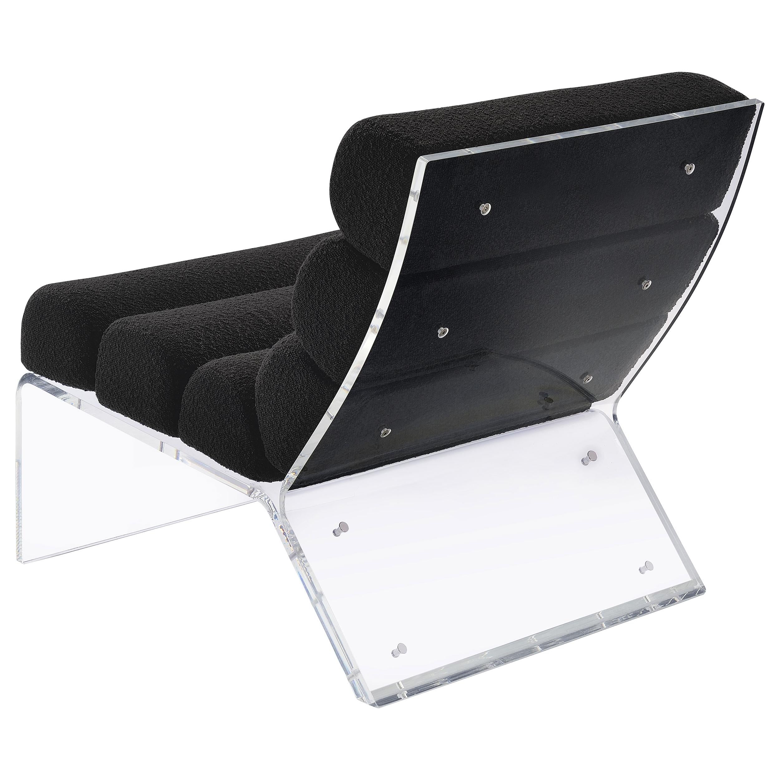  Coaster Furniture Serreta 903162 Boucle Upholstered Armless Acrylic Chair - Black IMAGE 6