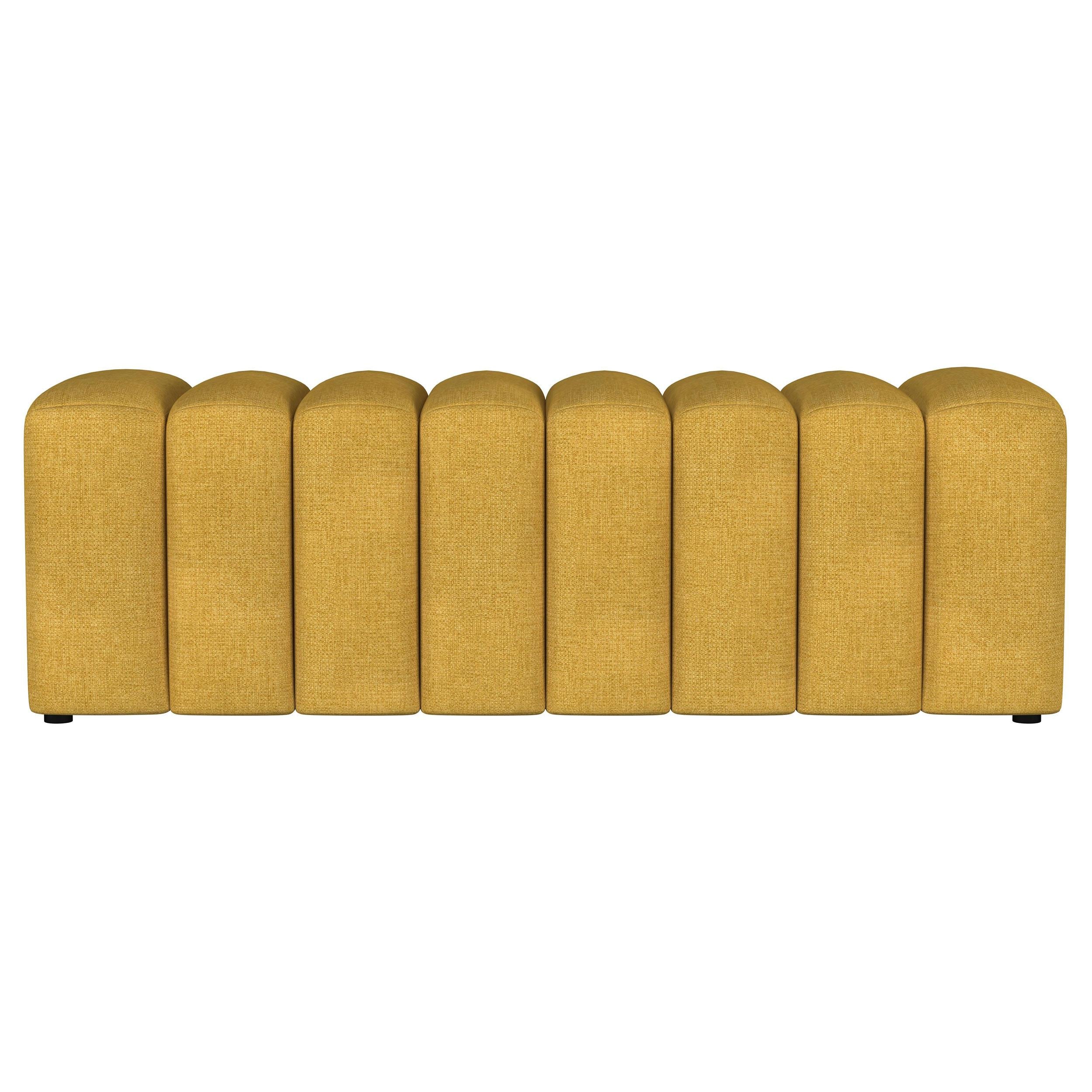  Coaster Furniture Summer 910292 Fabric Upholstered Tufted Accent Bench - Mustard Yellow IMAGE 2