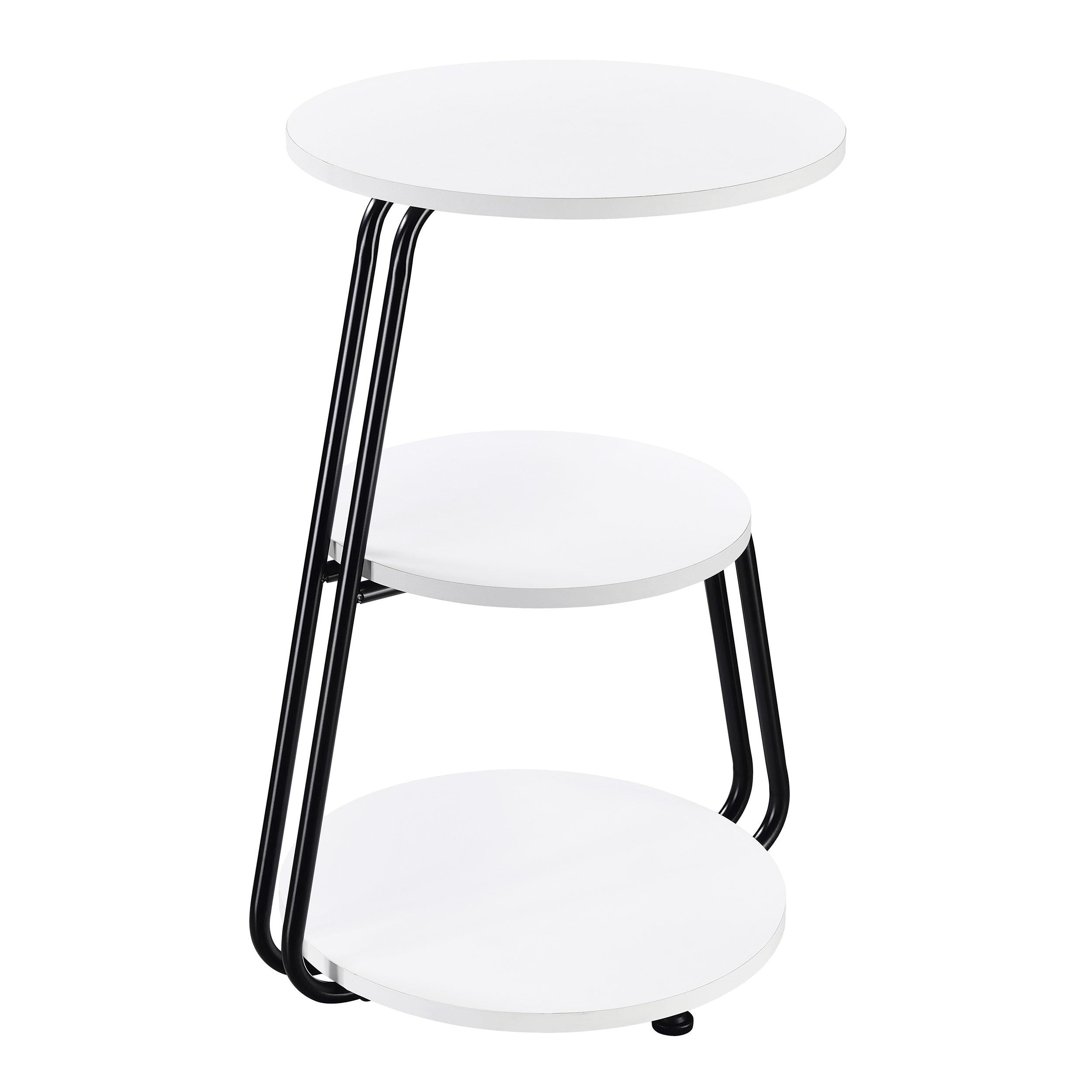  Coaster Furniture Hilly 930071 3-tier Round Accent Side Table - White and Black IMAGE 6