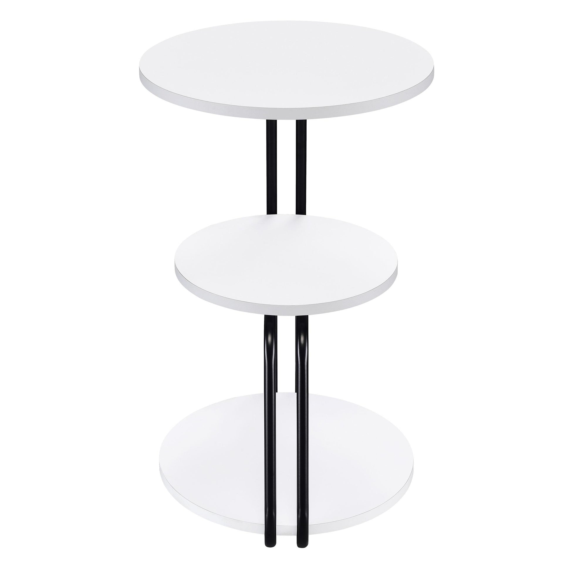  Coaster Furniture Hilly 930071 3-tier Round Accent Side Table - White and Black IMAGE 9