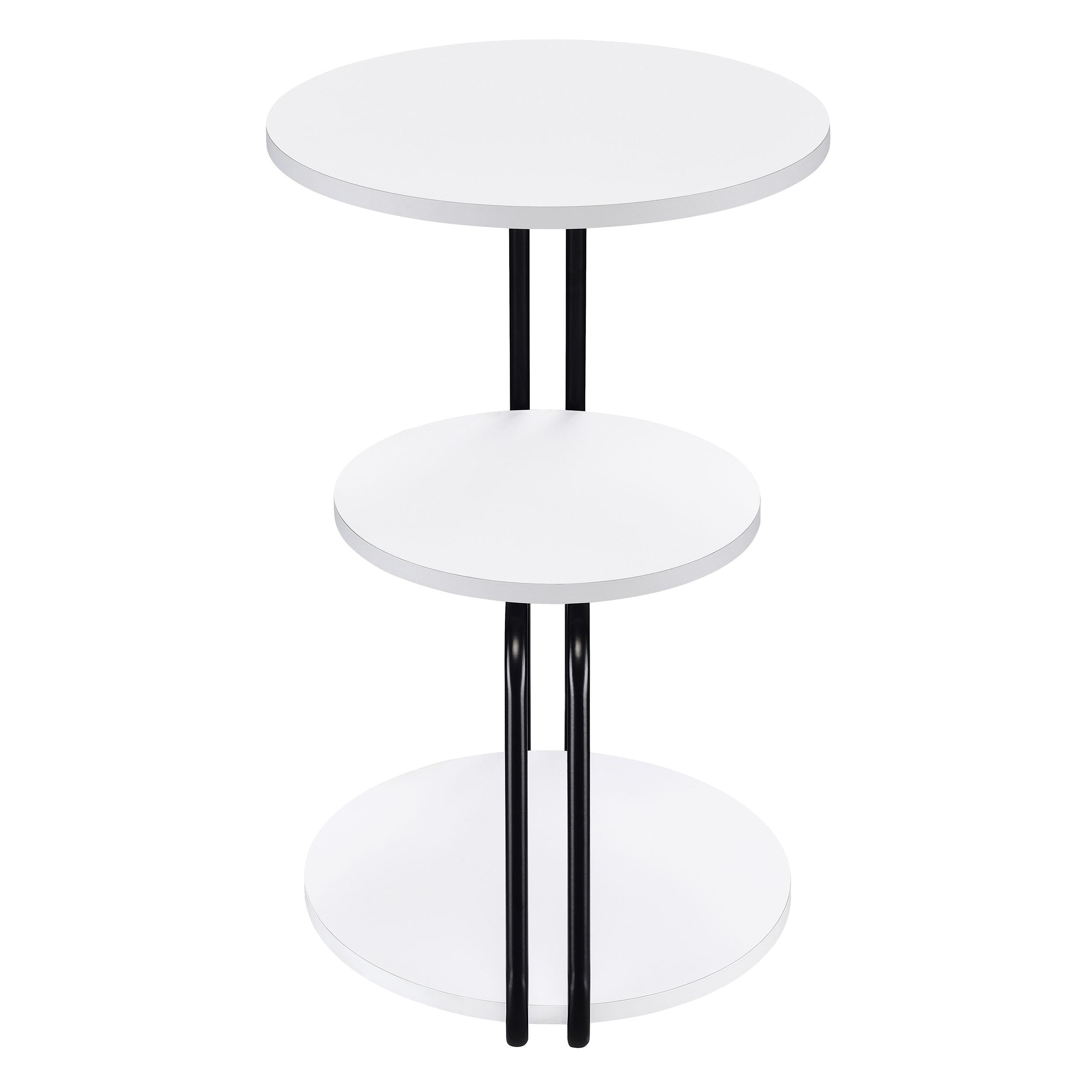  Coaster Furniture Hilly 930071 3-tier Round Accent Side Table - White and Black IMAGE 9
