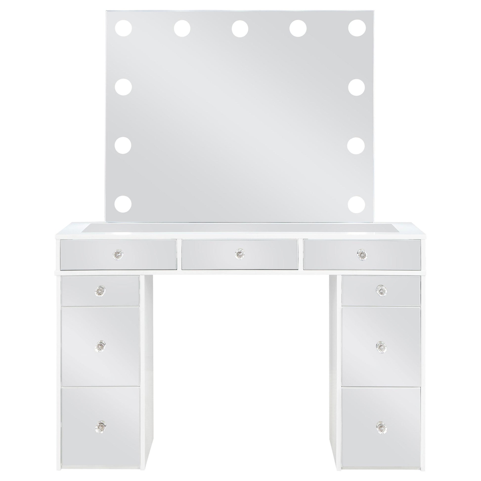  Coaster Furniture Regina 930245 Makeup Vanity Table Set with Lighting - White IMAGE 4