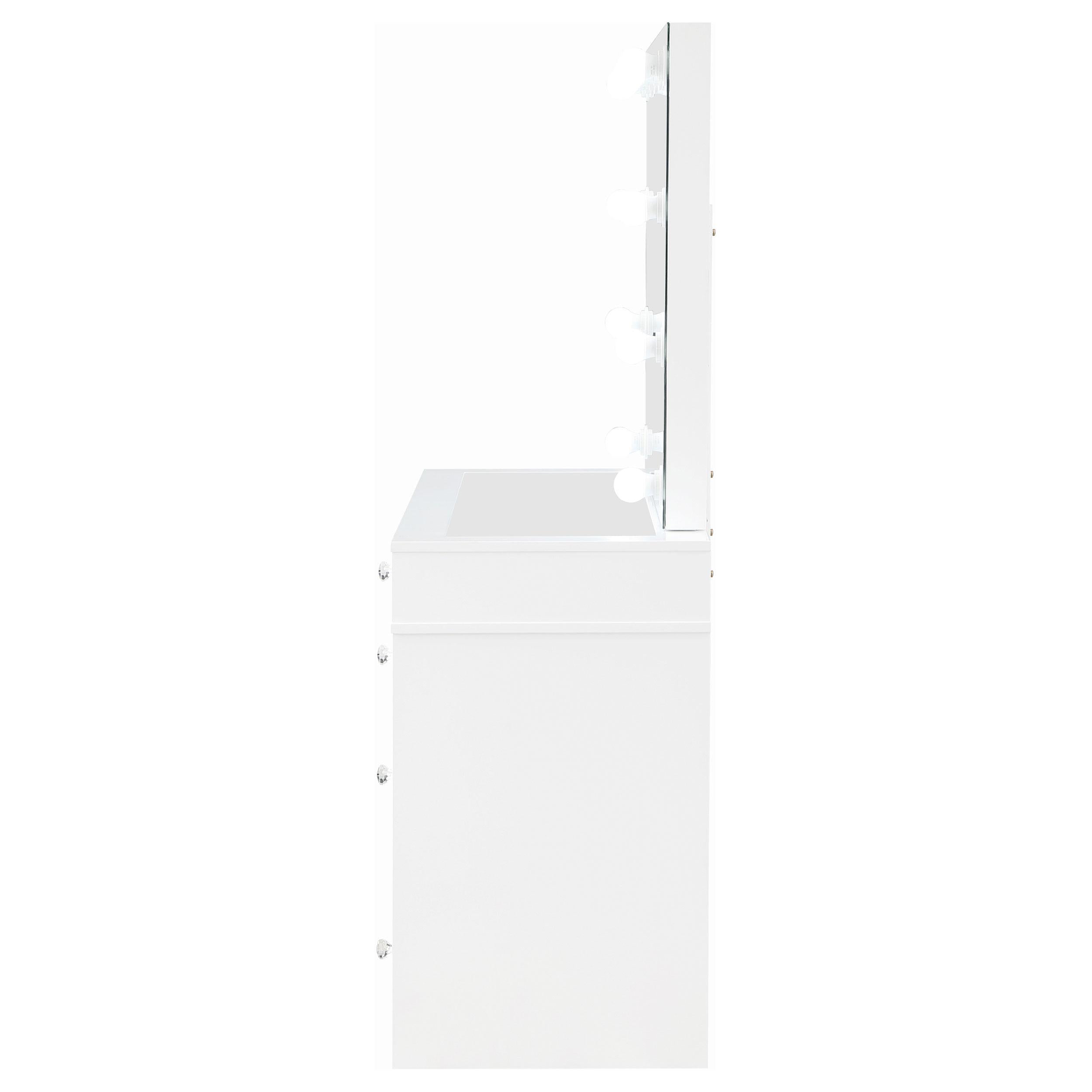  Coaster Furniture Regina 930245 Makeup Vanity Table Set with Lighting - White IMAGE 6