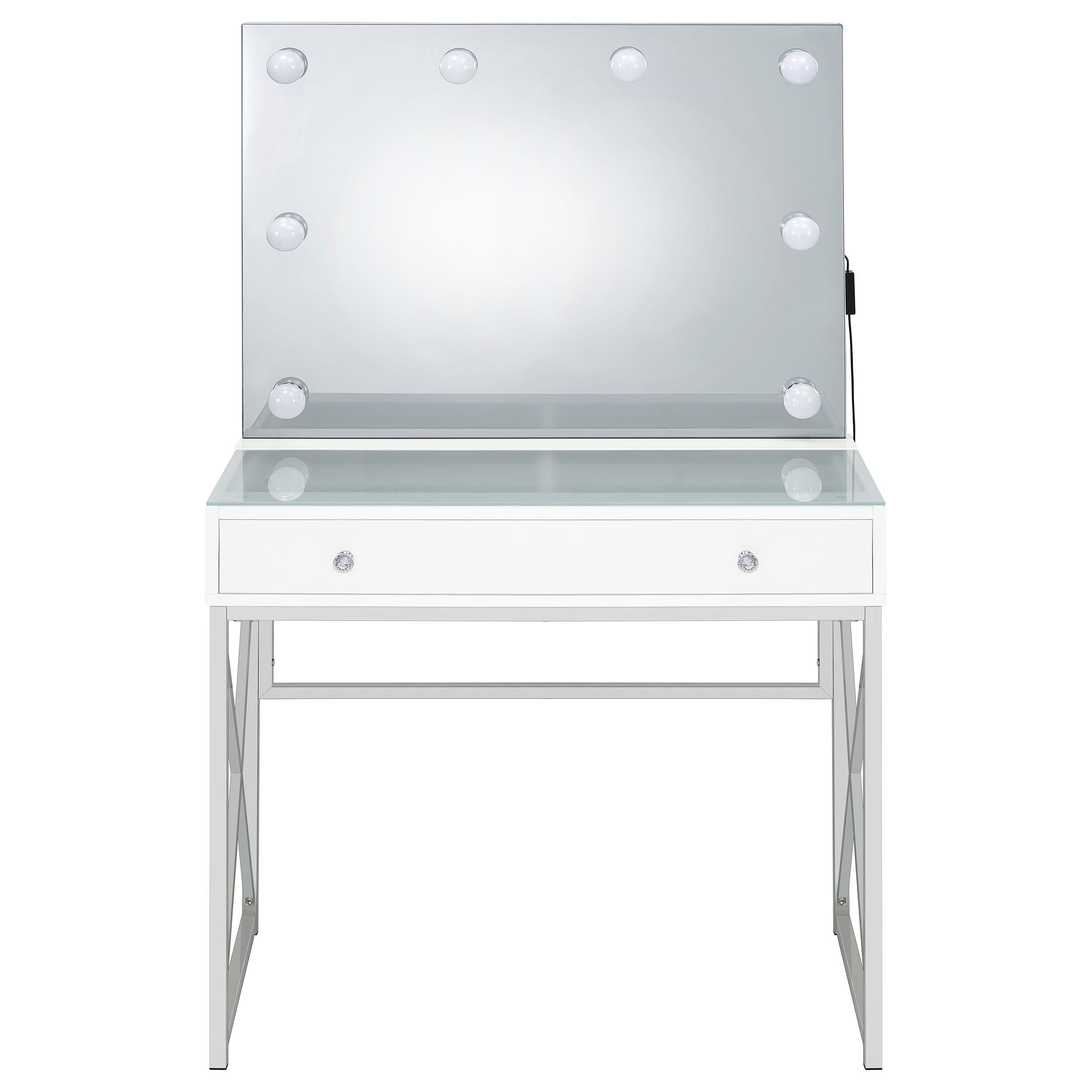  Coaster Furniture Eliza 936164 Vanity Set with Lighting & Stool - White and Chrome IMAGE 10