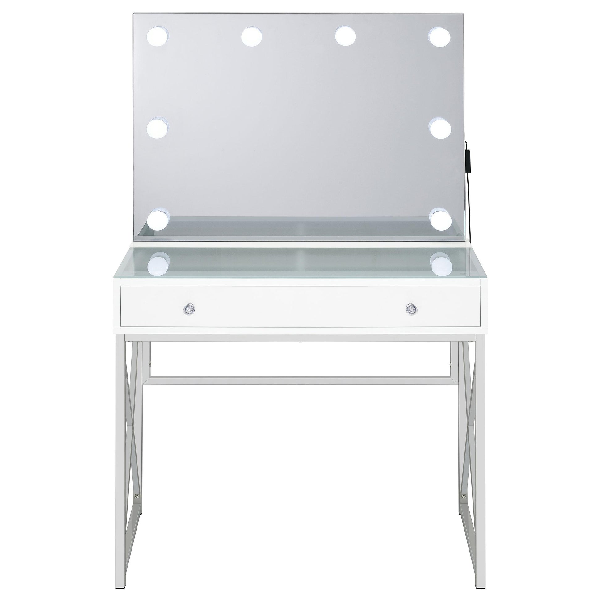  Coaster Furniture Eliza 936164 Vanity Set with Lighting & Stool - White and Chrome IMAGE 11