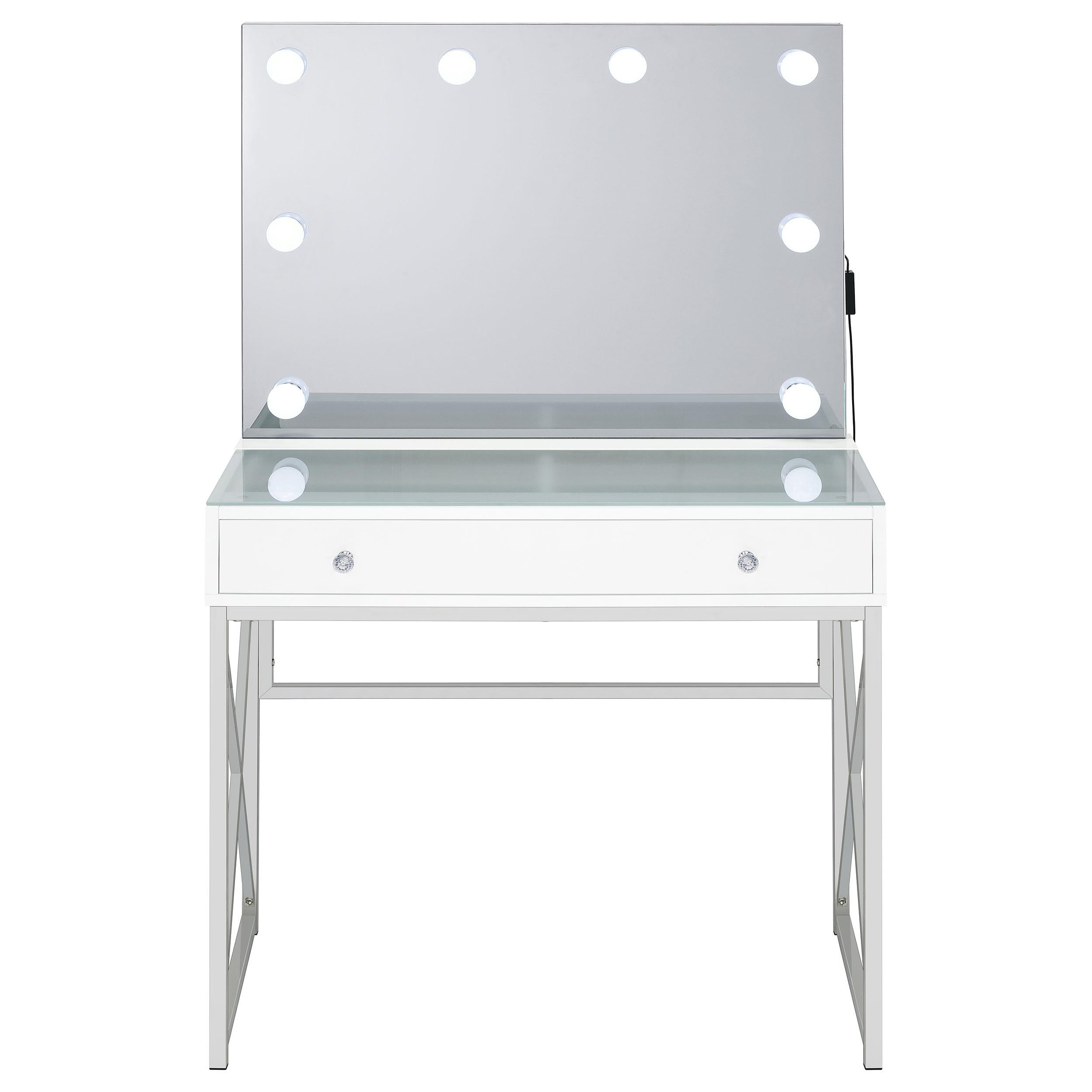  Coaster Furniture Eliza 936164 Vanity Set with Lighting & Stool - White and Chrome IMAGE 11