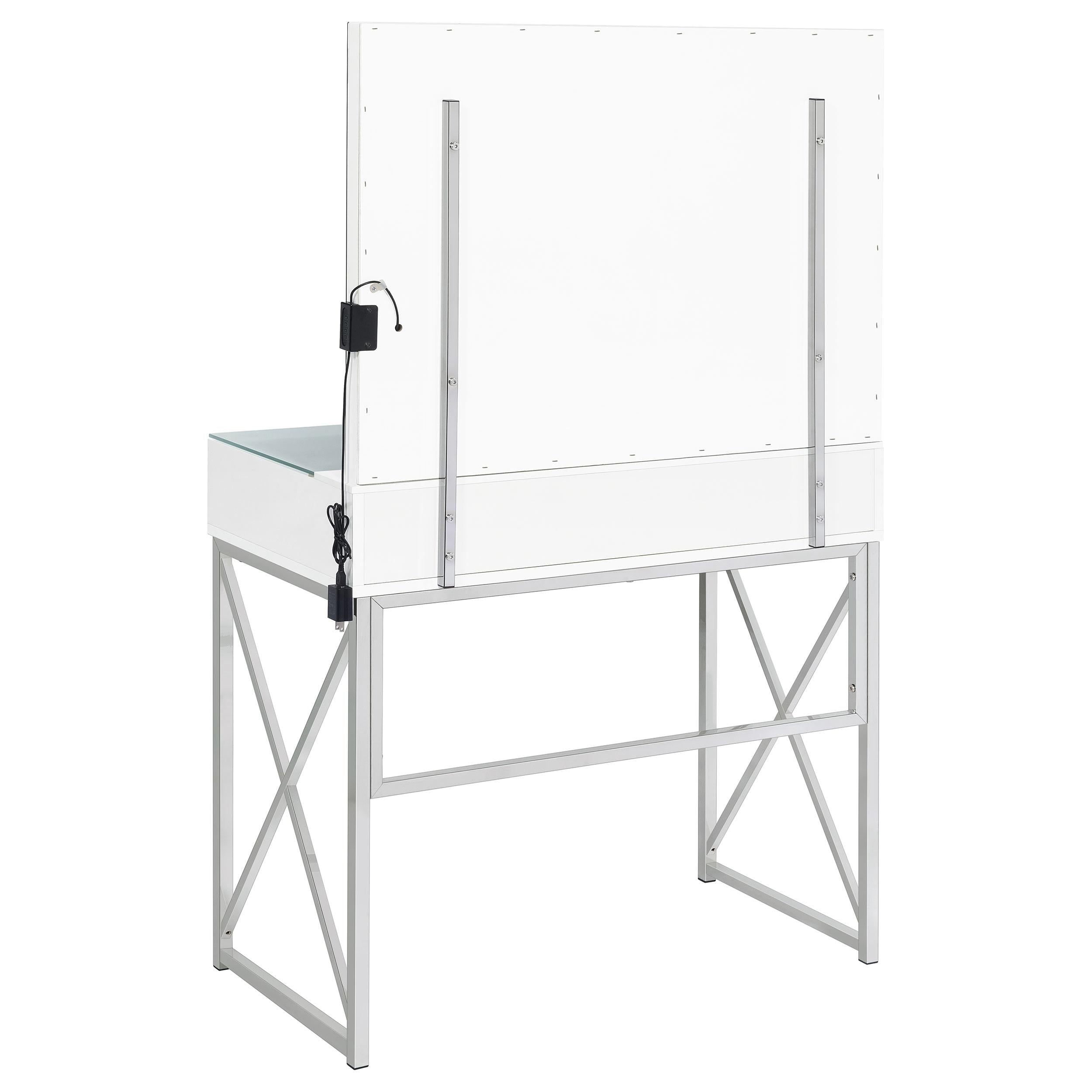  Coaster Furniture Eliza 936164 Vanity Set with Lighting & Stool - White and Chrome IMAGE 13