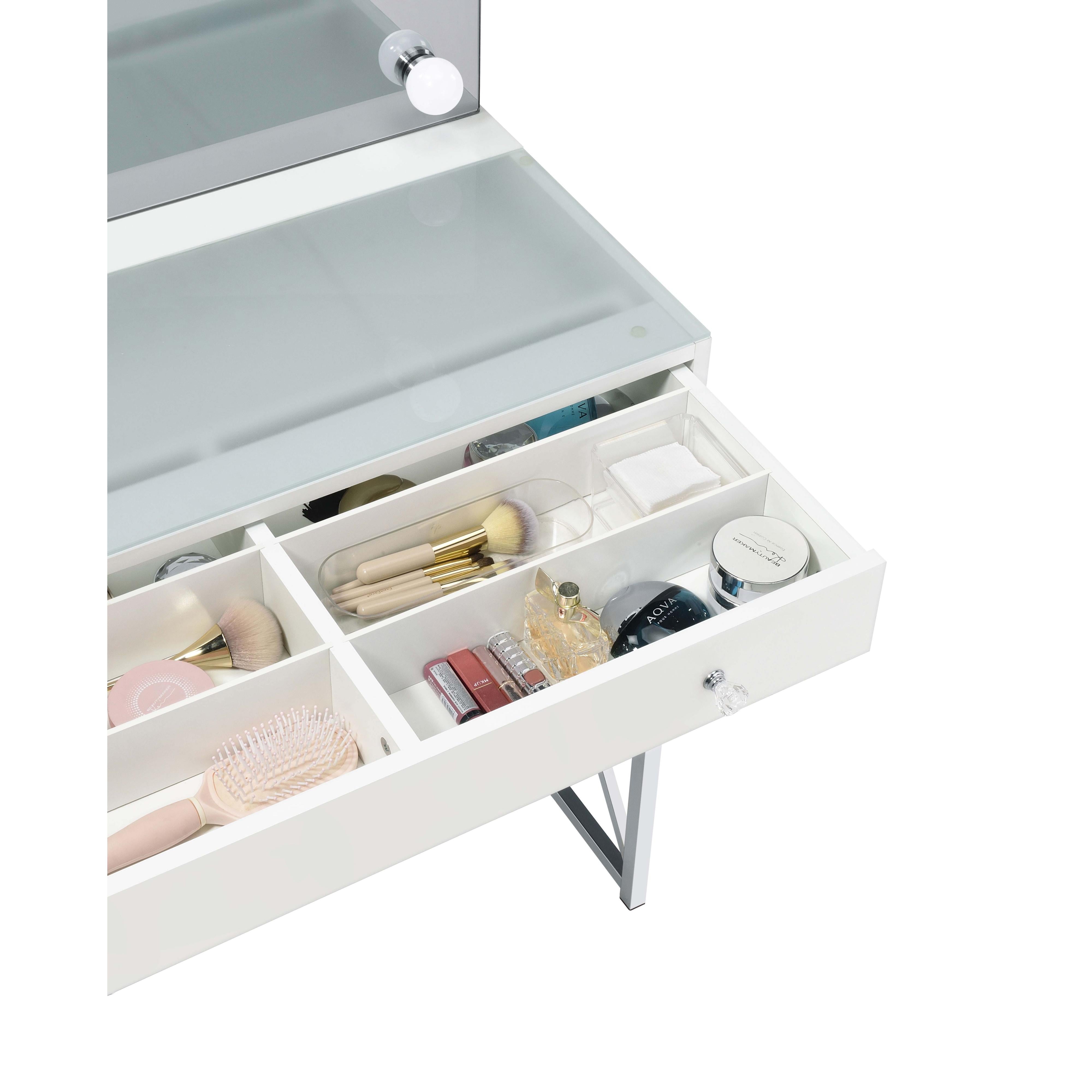  Coaster Furniture Eliza 936164 Vanity Set with Lighting & Stool - White and Chrome IMAGE 15