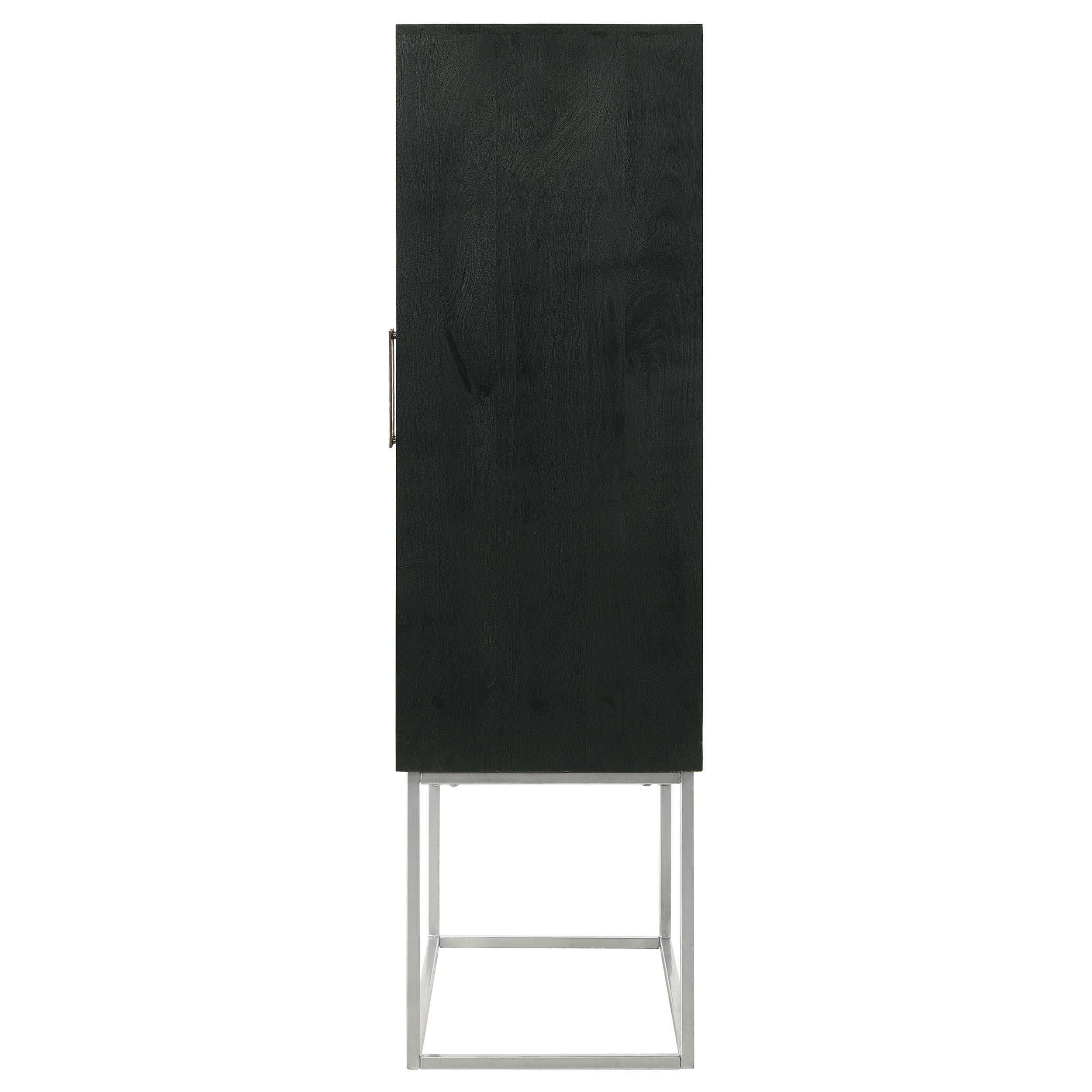  Coaster Furniture Borman 950318 2-door Home Bar Cabinet Wine Storage - Walnut and Black IMAGE 8