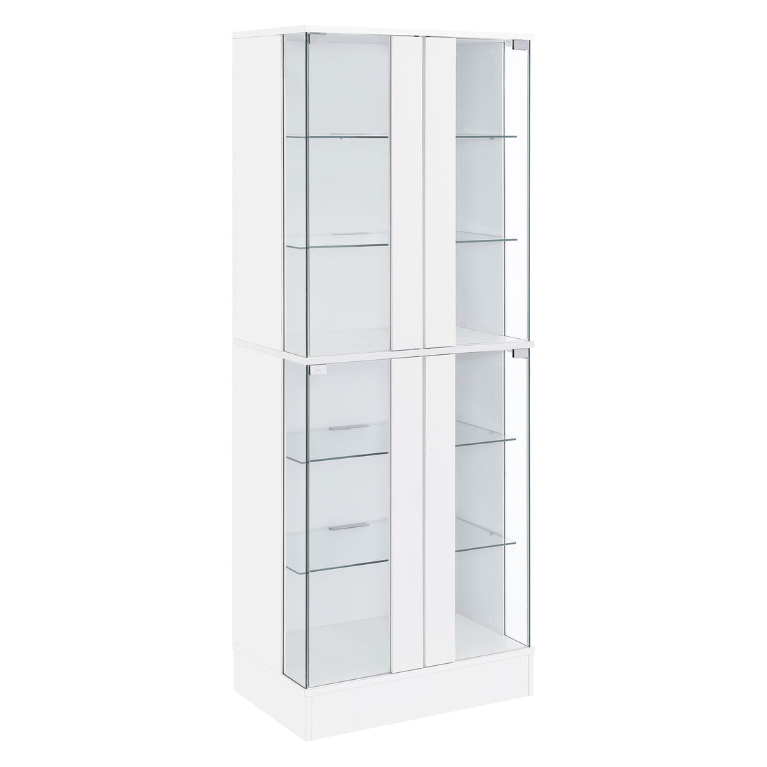  Coaster Furniture Cabra 950397 4-door LED Curio Display Cabinet - White High Gloss IMAGE 1