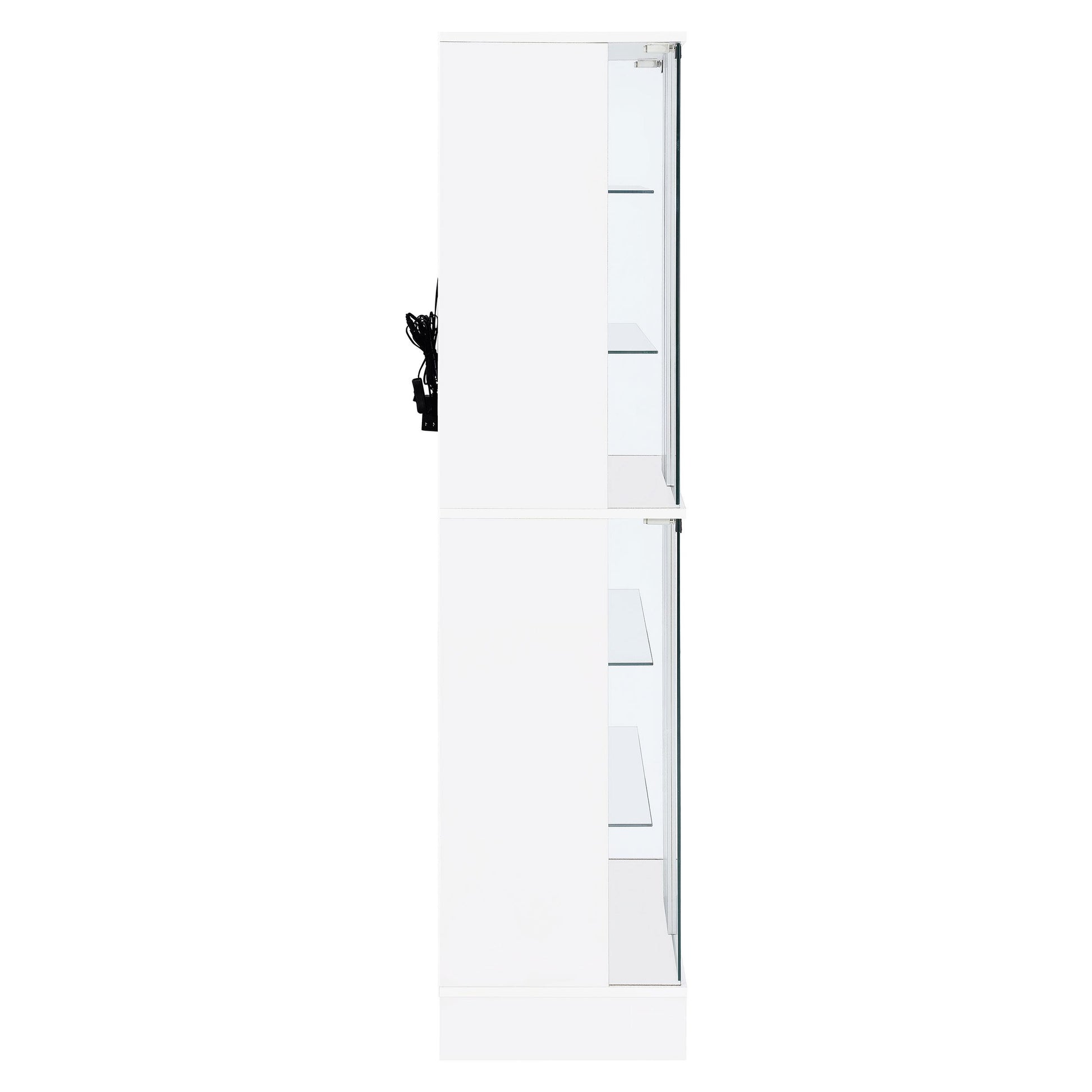  Coaster Furniture Cabra 950397 4-door LED Curio Display Cabinet - White High Gloss IMAGE 10